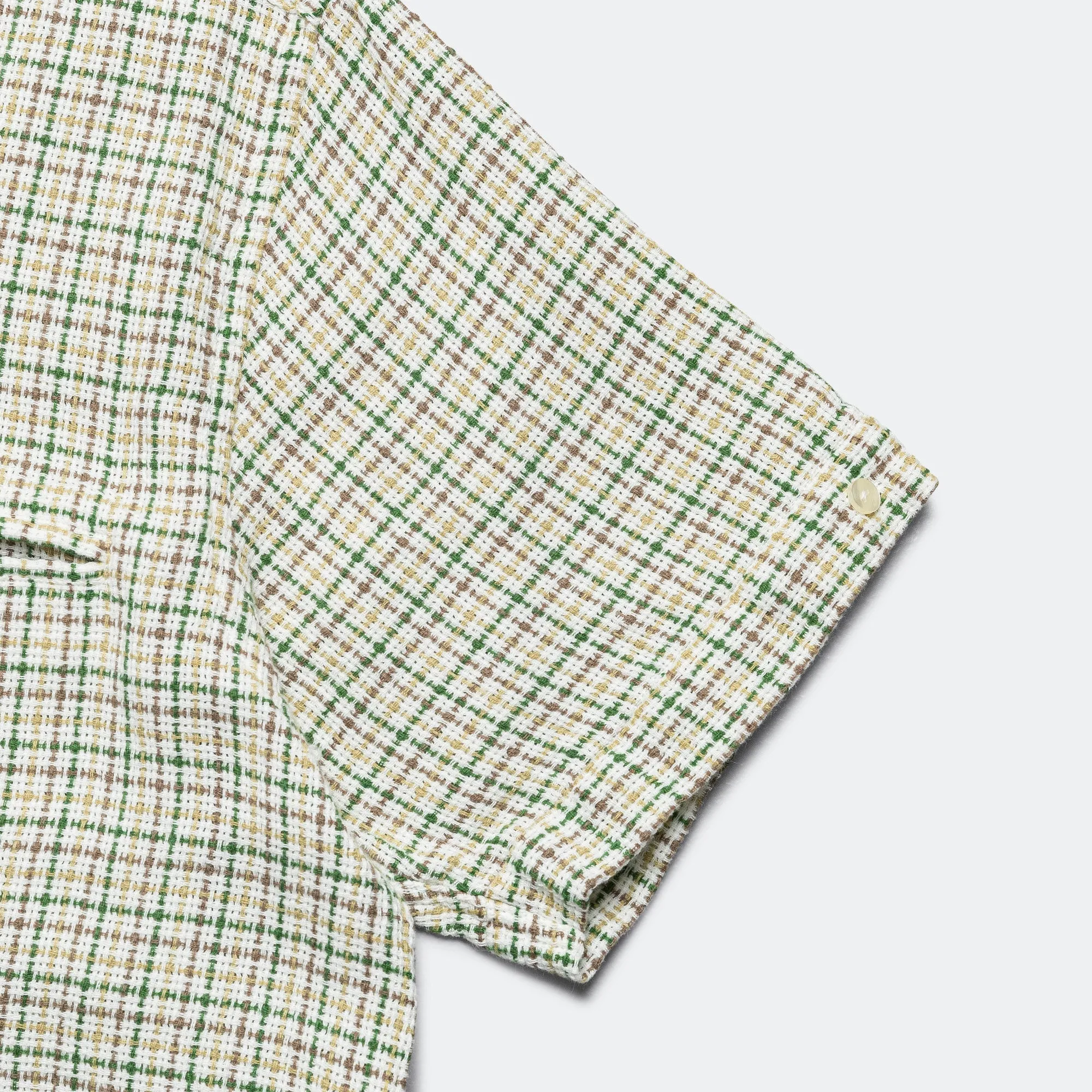 Beams Clothing Italian Collar Gunclub Mesh SS Shirt - White
