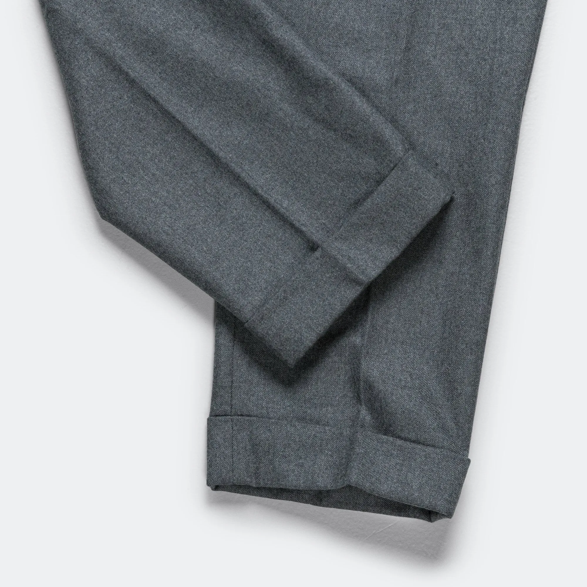 Beams Clothing IVY Trousers Ankle-Cut Flannel - Grey
