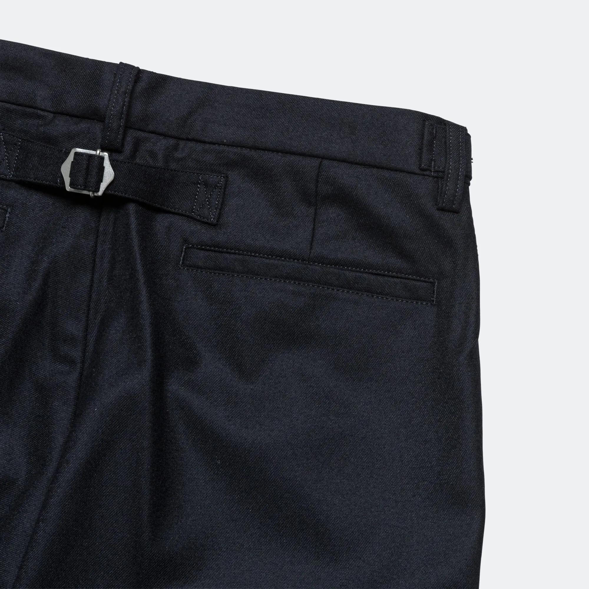 Beams Clothing IVY Trousers Ankle-Cut Flannel - Navy