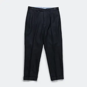 Beams Clothing IVY Trousers Ankle-Cut Flannel - Navy