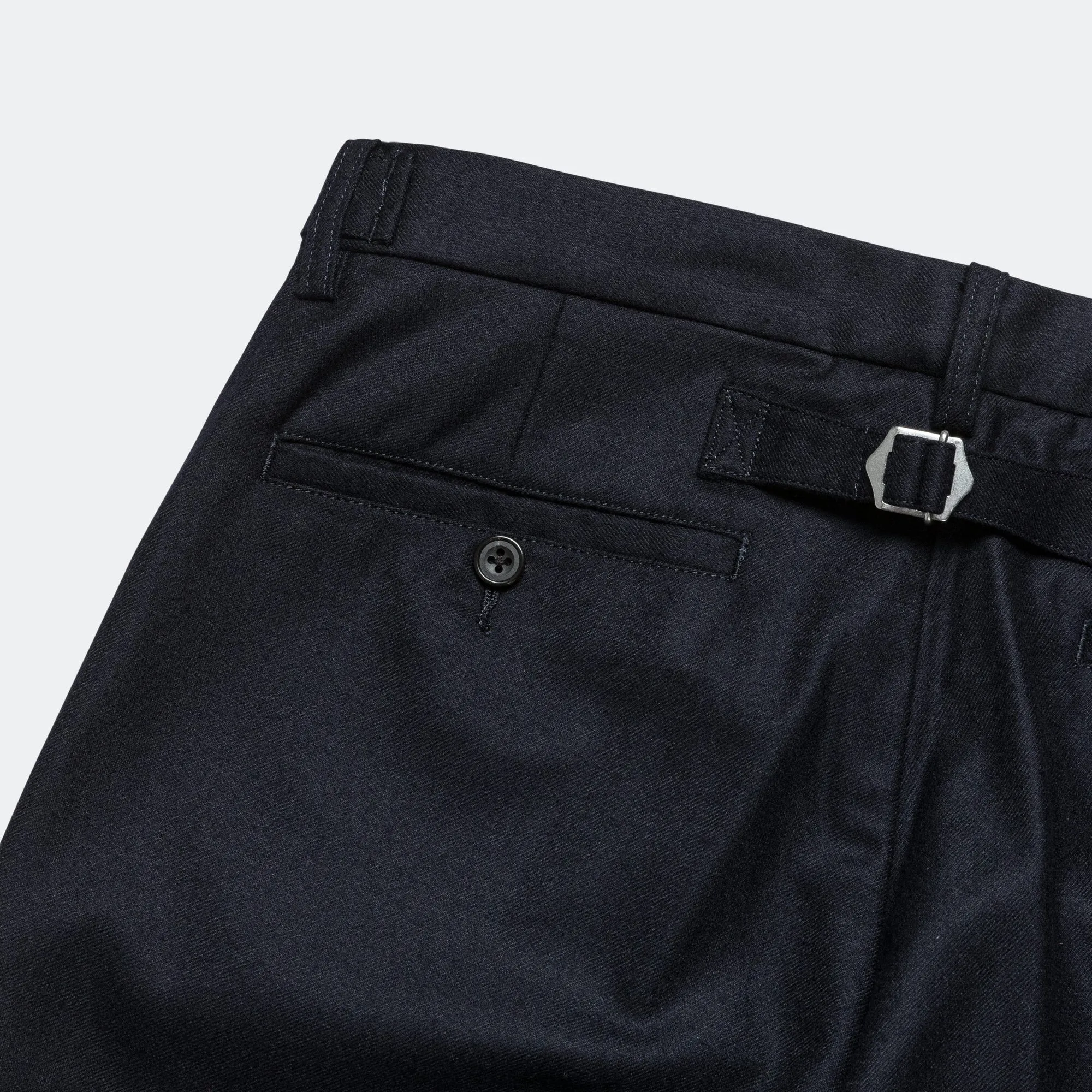 Beams Clothing IVY Trousers Ankle-Cut Flannel - Navy