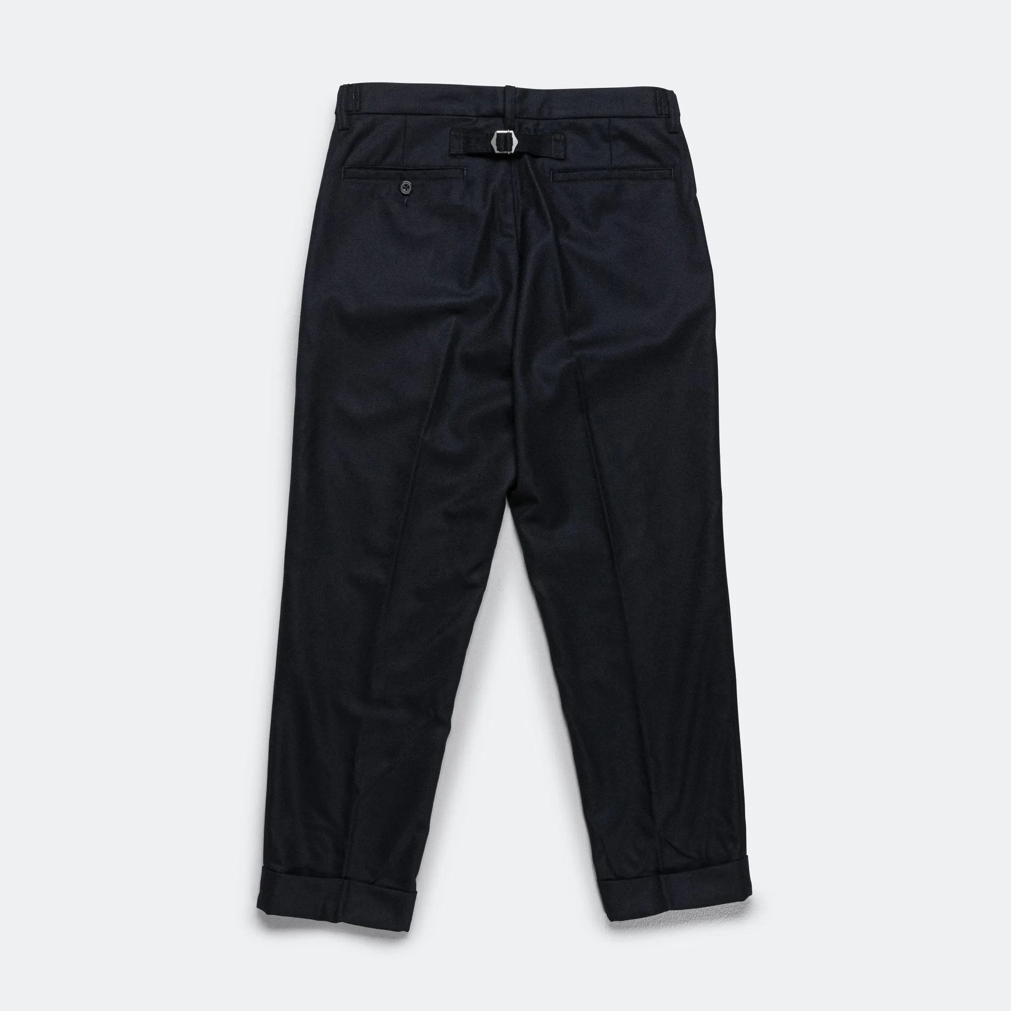 Beams Clothing IVY Trousers Ankle-Cut Flannel - Navy