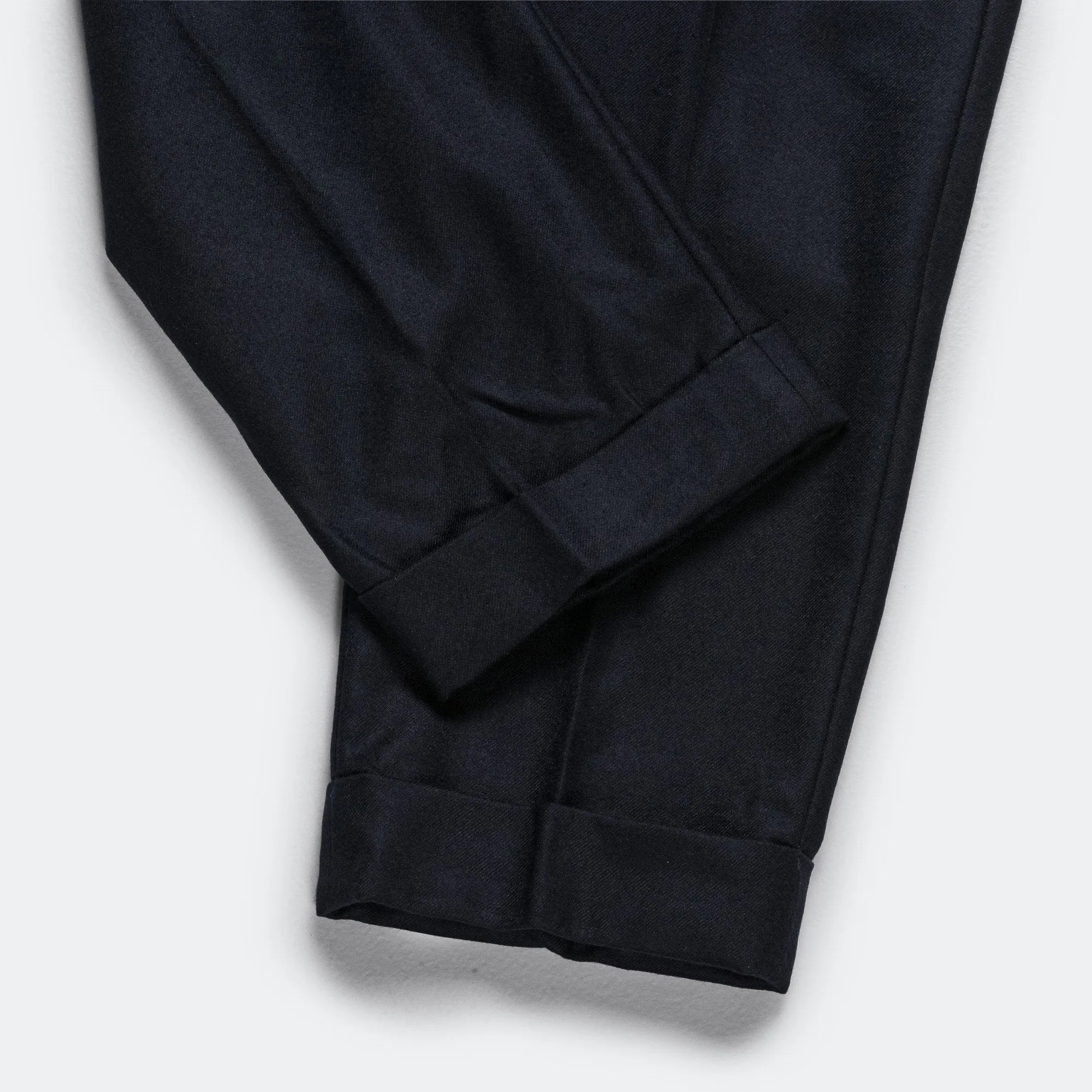 Beams Clothing IVY Trousers Ankle-Cut Flannel - Navy