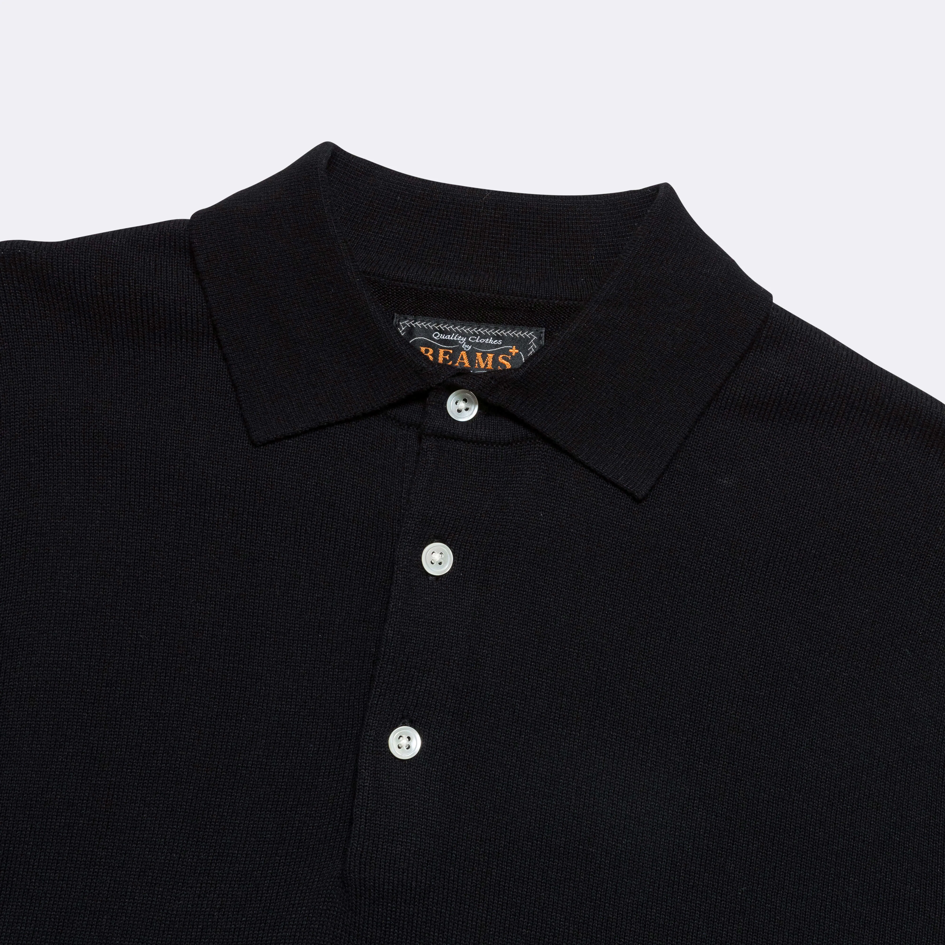 Beams Clothing Knit Polo 12G - Black