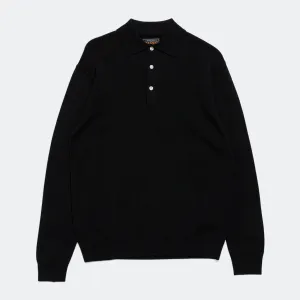 Beams Clothing Knit Polo 12G - Black