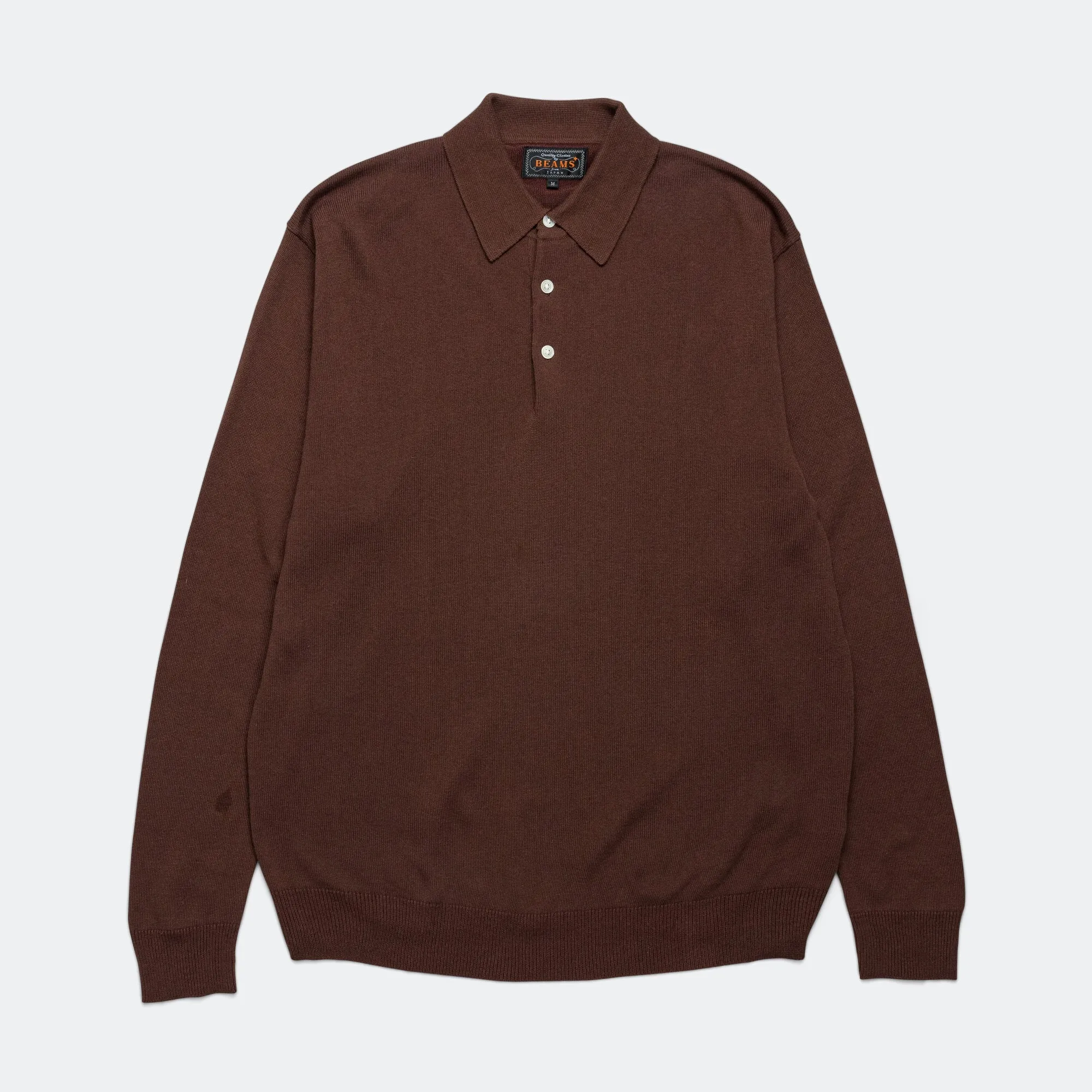 Beams Clothing Knit Polo 12G - Brown