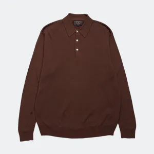 Beams Clothing Knit Polo 12G - Brown