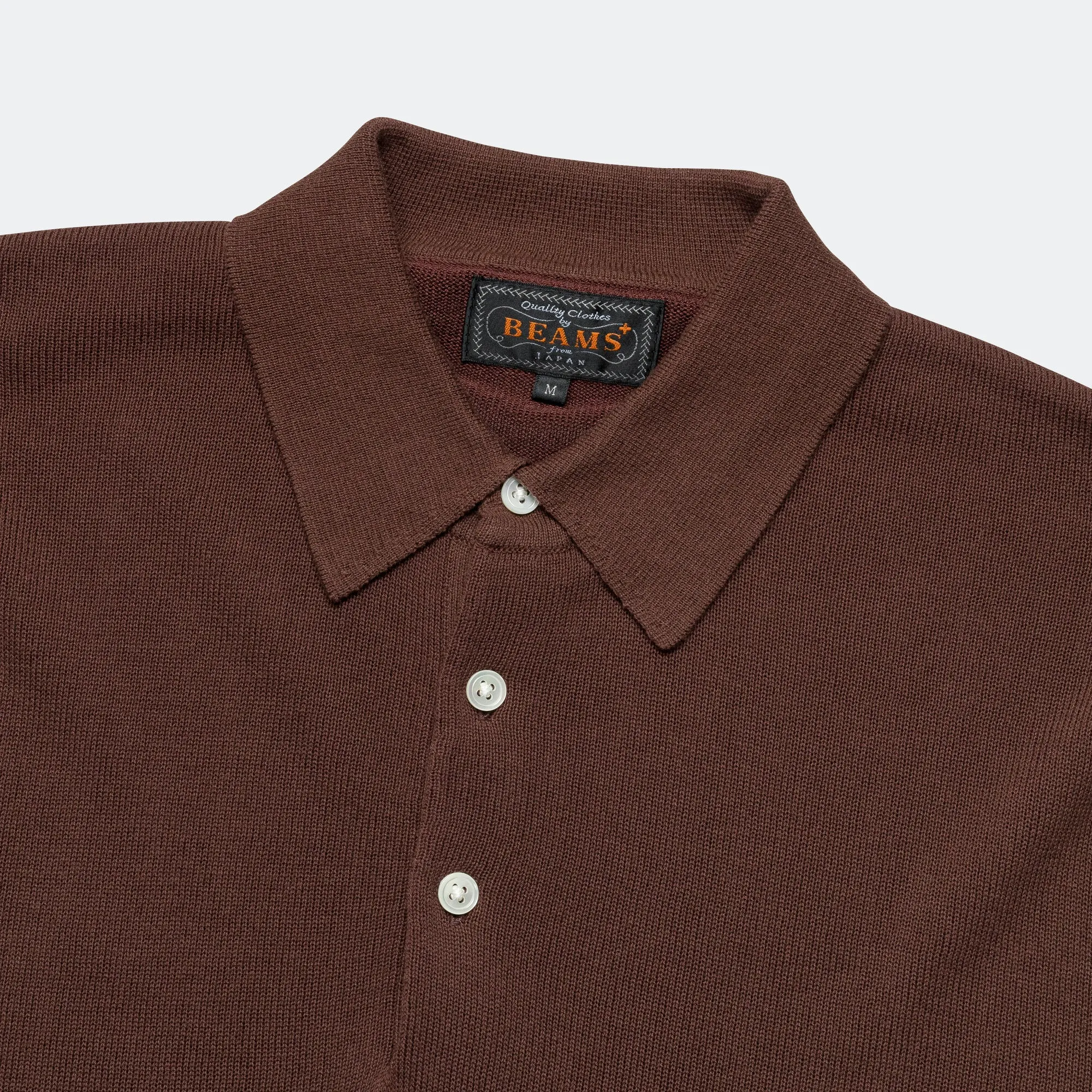 Beams Clothing Knit Polo 12G - Brown
