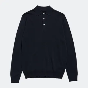 Beams Clothing Knit Polo 12G - Navy