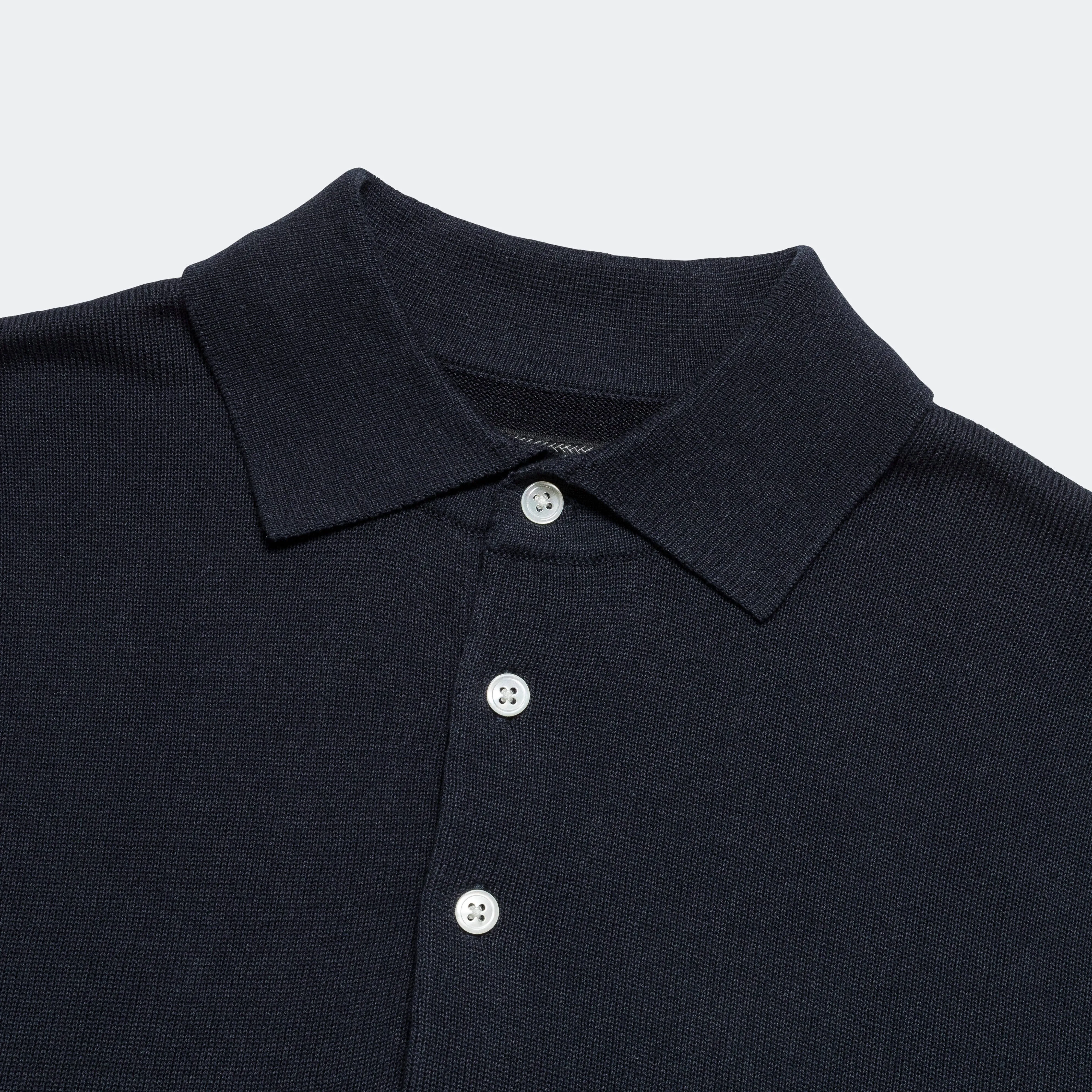 Beams Clothing Knit Polo 12G - Navy