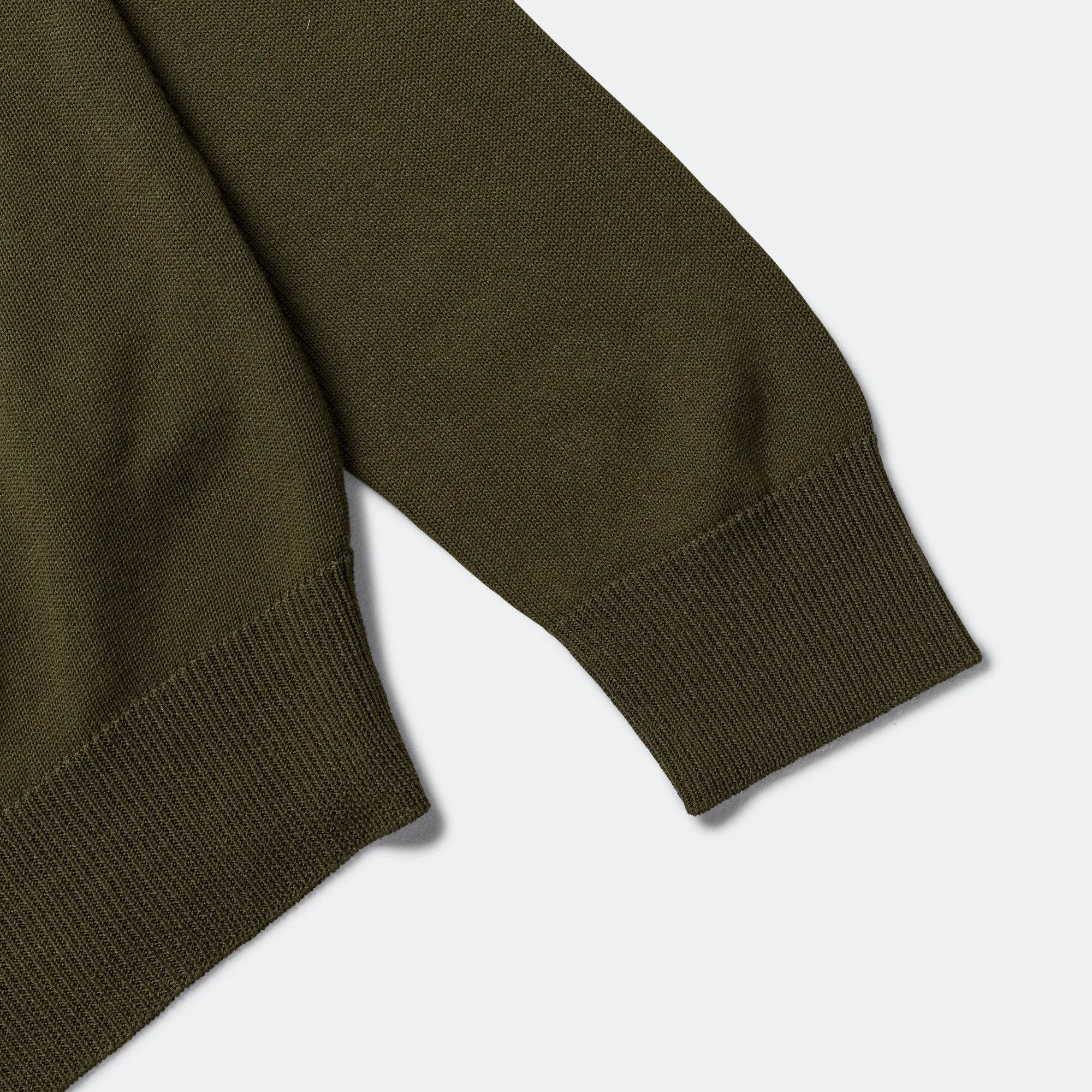 Beams Clothing Knit Polo 12G - Olive
