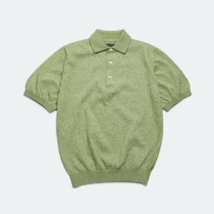 Beams Clothing Knit Polo Boucle - Olive