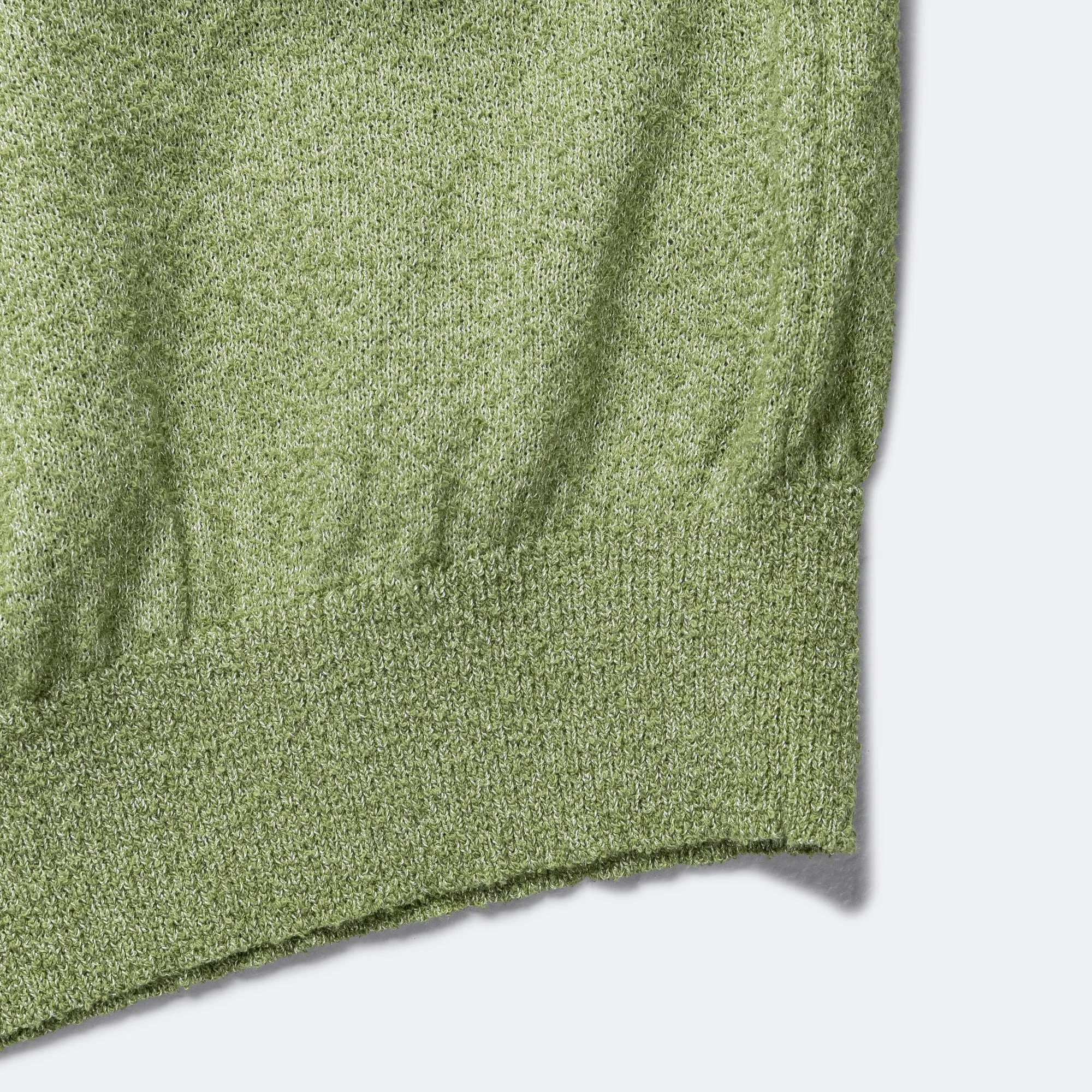 Beams Clothing Knit Polo Boucle - Olive