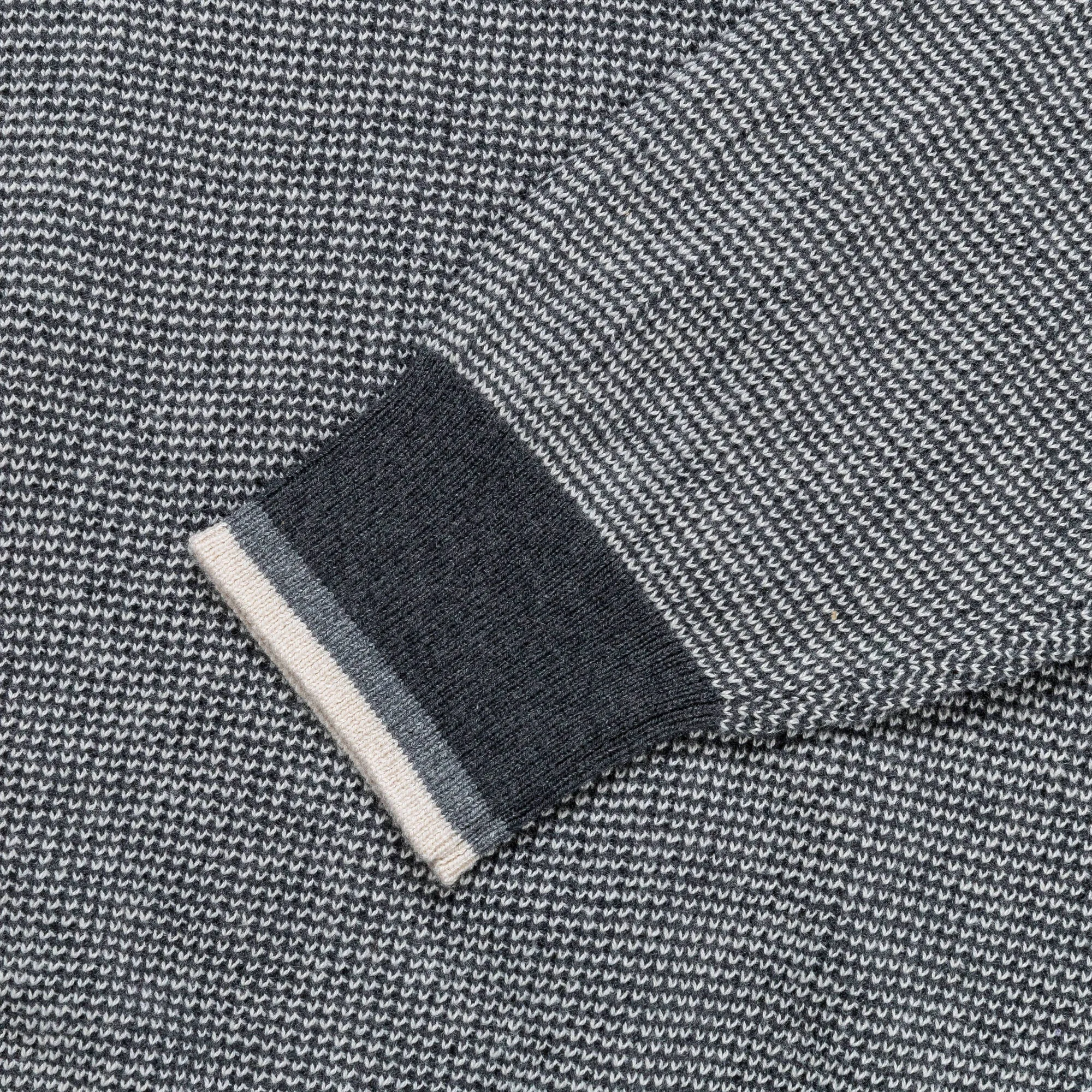 Beams Clothing Knit Polo Collar Line - Charcoal Grey