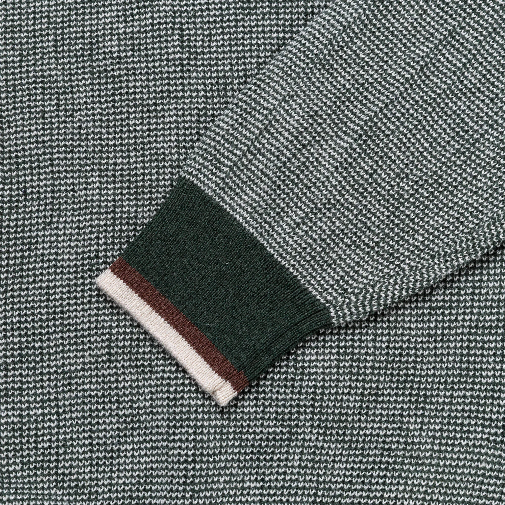 Beams Clothing Knit Polo Collar Line - Green