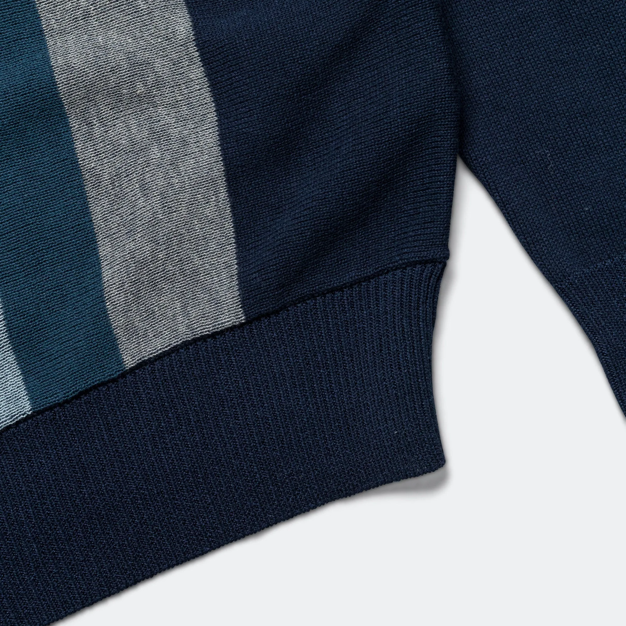 Beams Clothing Knit Polo Stripe Argyle - Navy