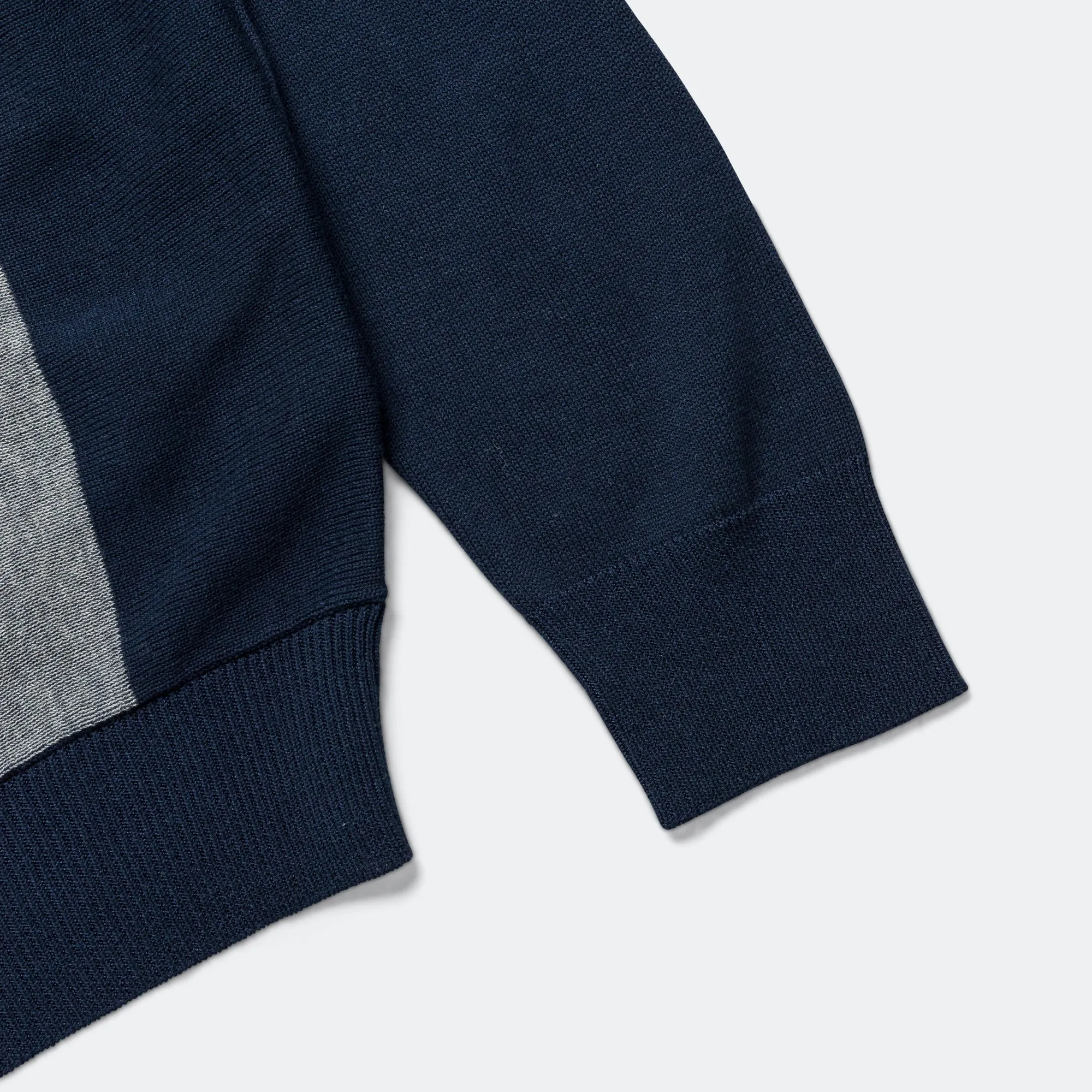Beams Clothing Knit Polo Stripe Argyle - Navy