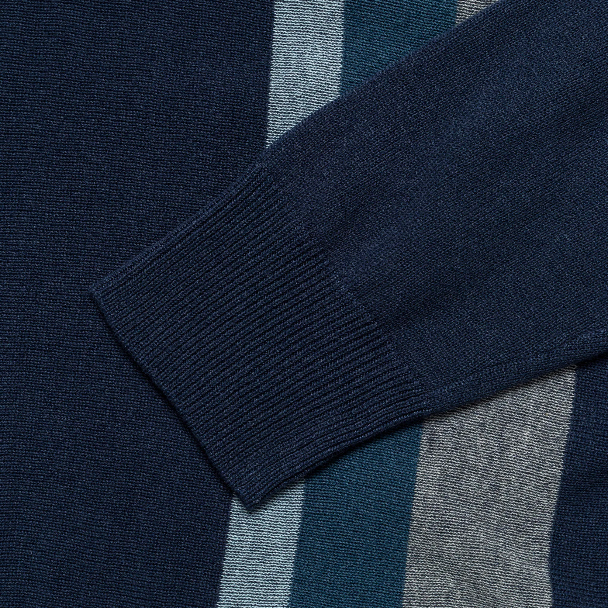Beams Clothing Knit Polo Stripe Argyle - Navy