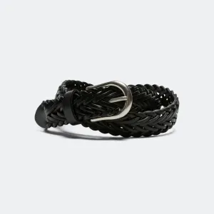 Beams Clothing Leather Mesh Belt - Black
