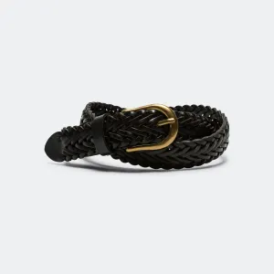 Beams Clothing Leather Mesh Belt - Brown