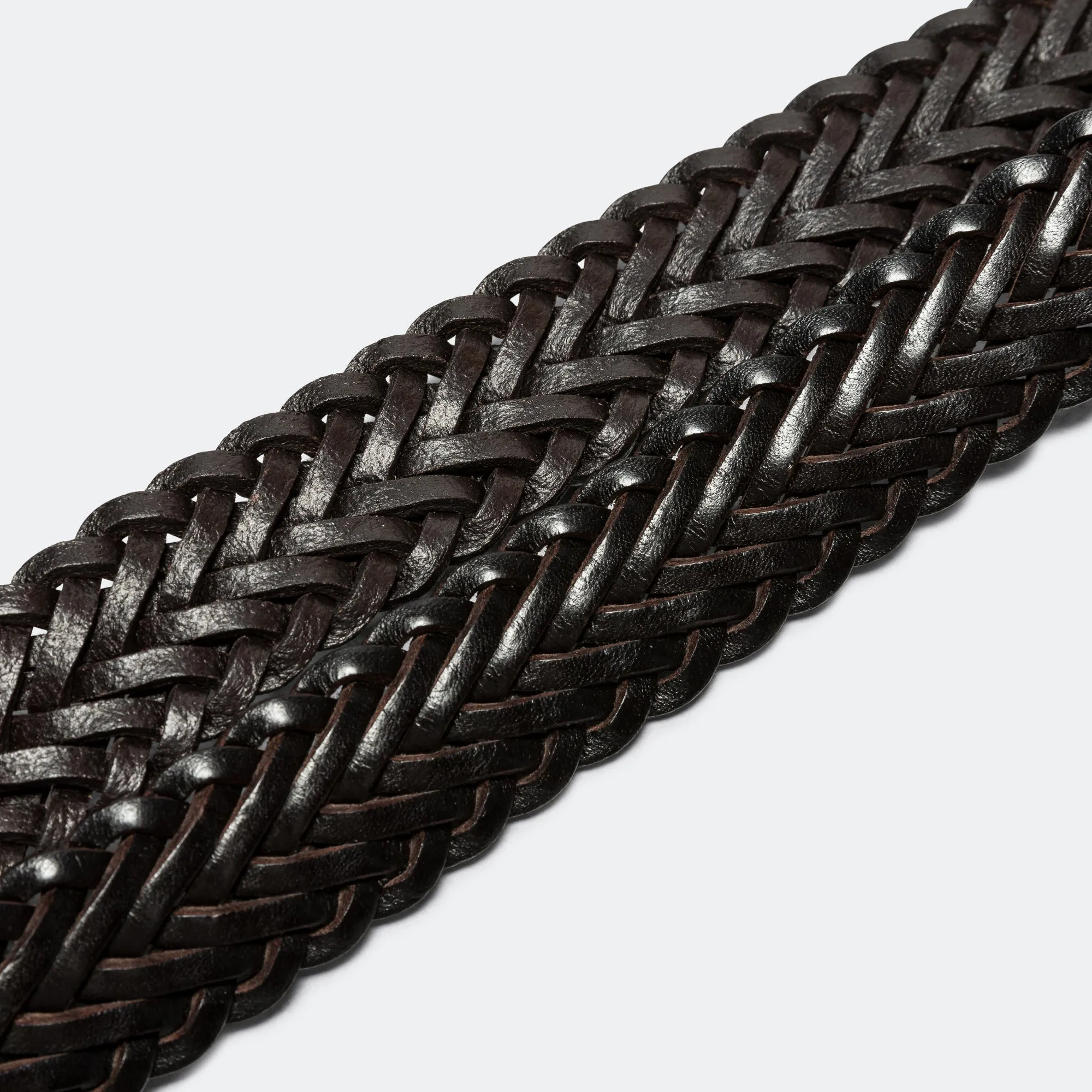 Beams Clothing Leather Mesh Belt - Brown