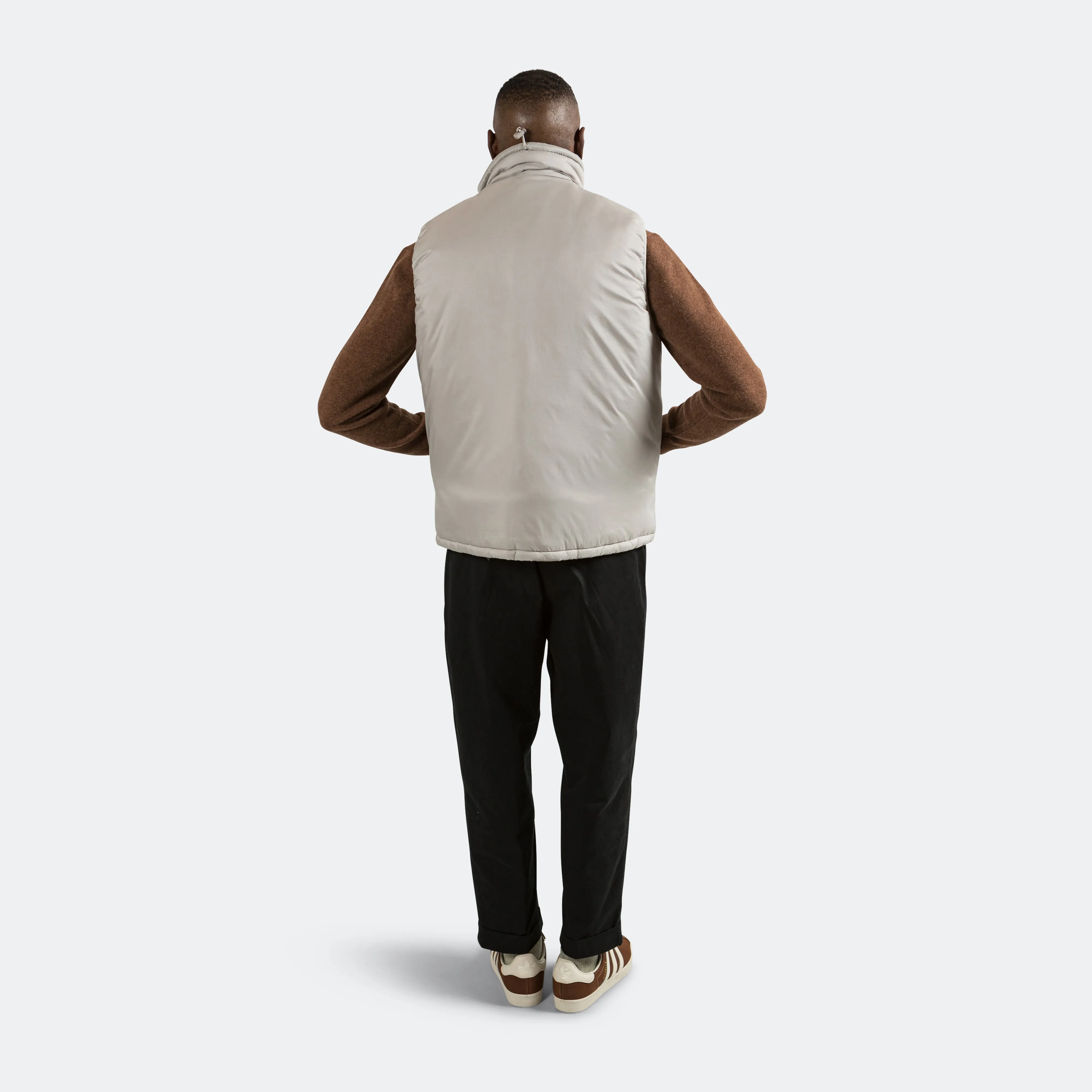 Beams Clothing MIL Puff Vest Nylon Rip Stop - Grey
