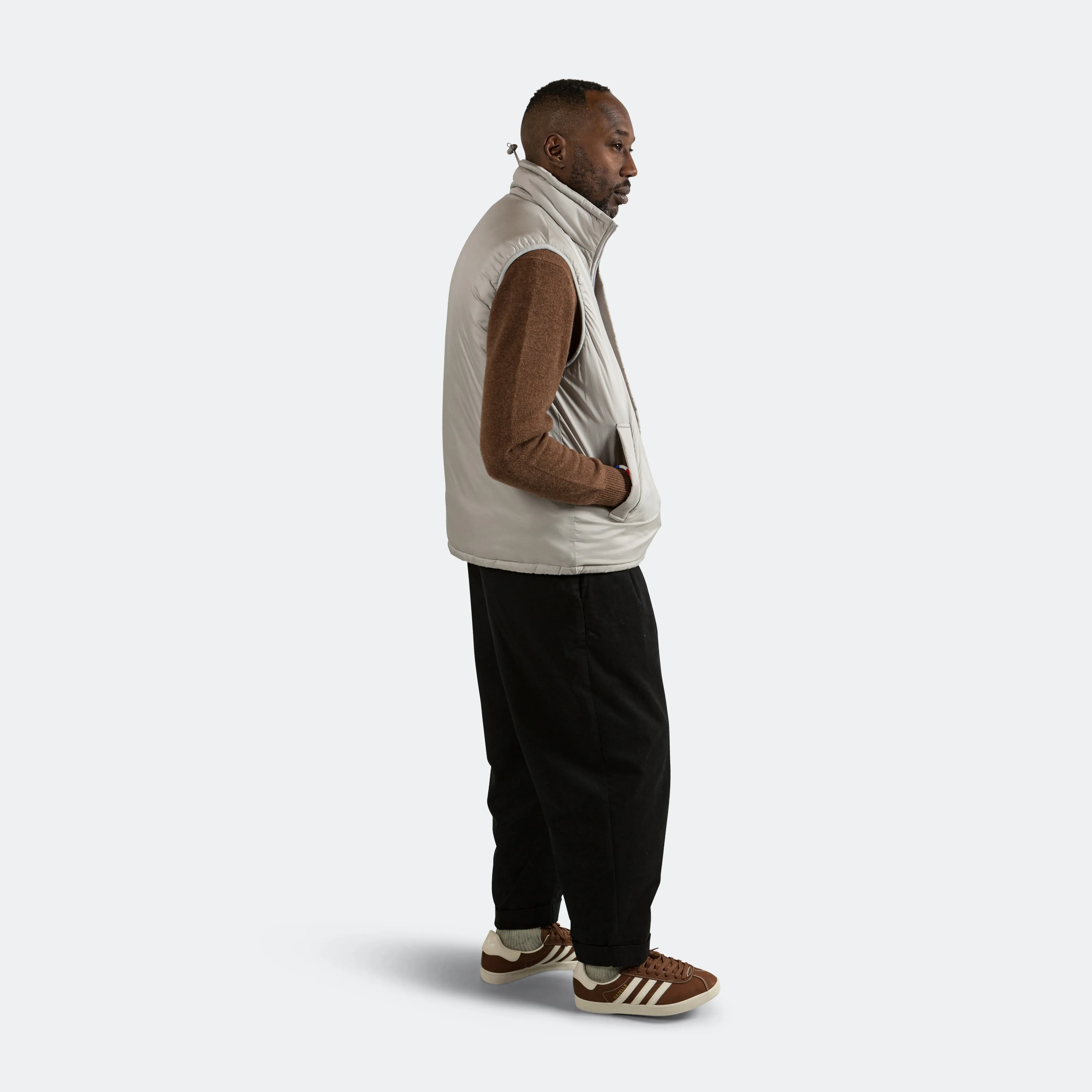 Beams Clothing MIL Puff Vest Nylon Rip Stop - Grey