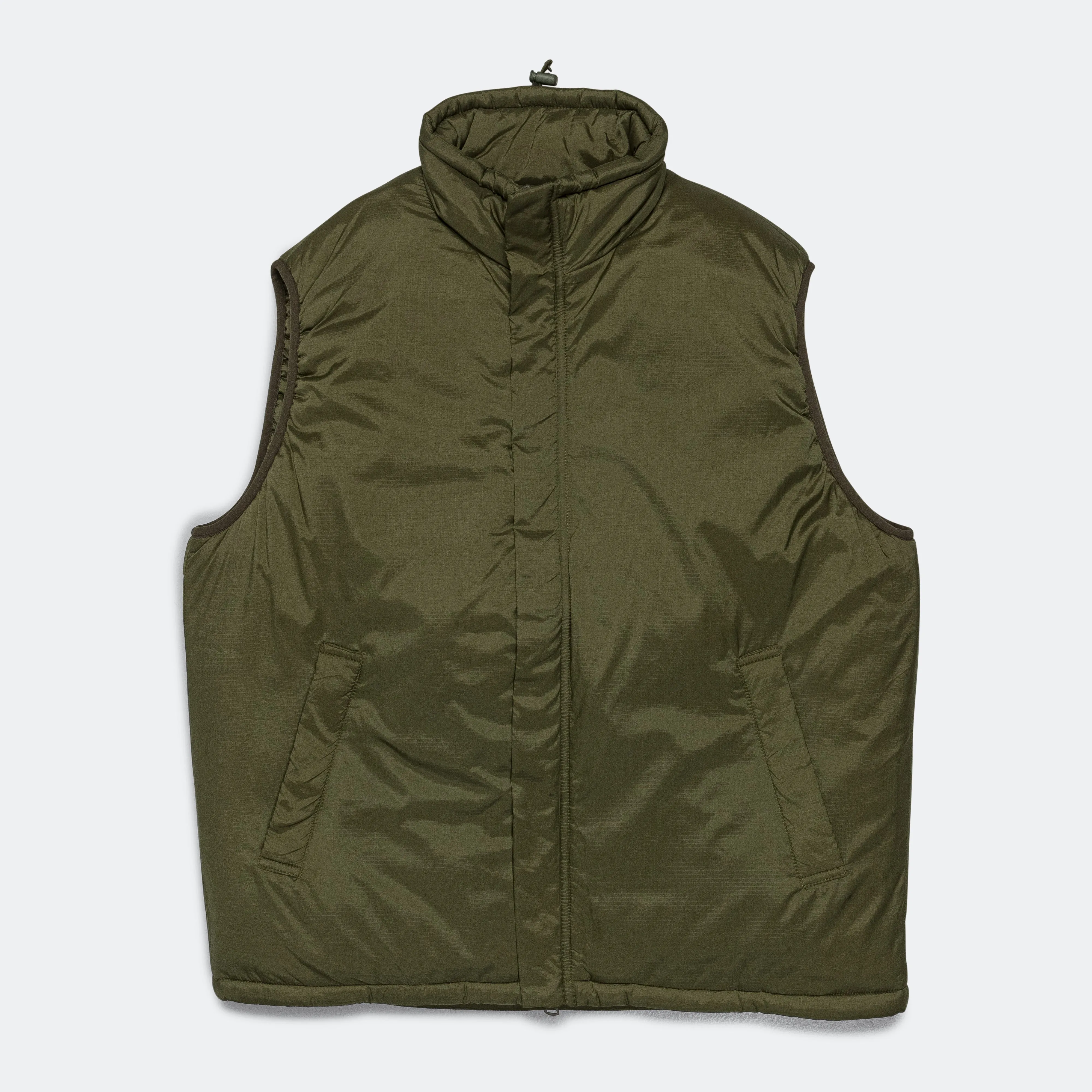 Beams Clothing MIL Puff Vest Nylon Rip Stop - Olive