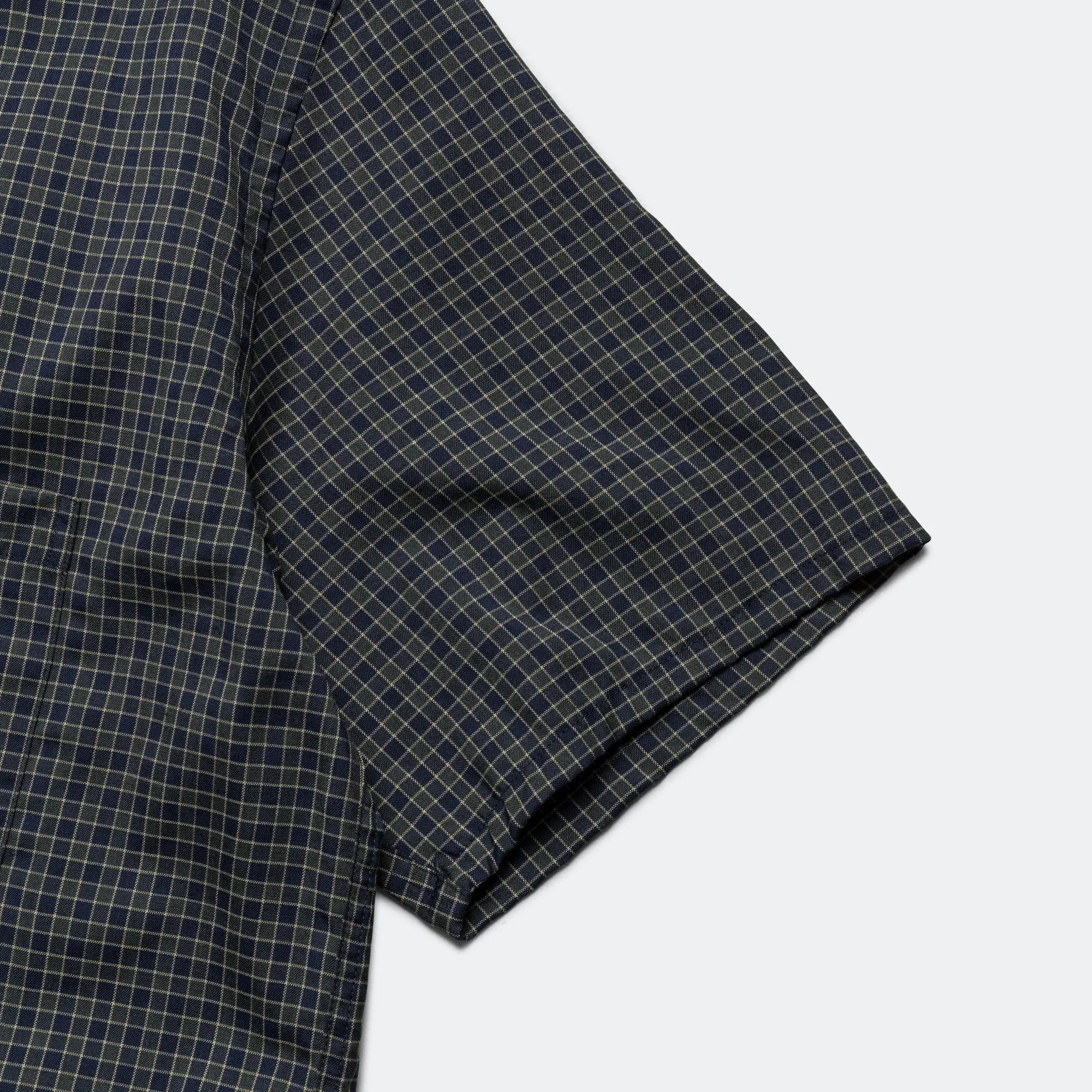 Beams Clothing Open Collar Washable Wool Plaid - Green