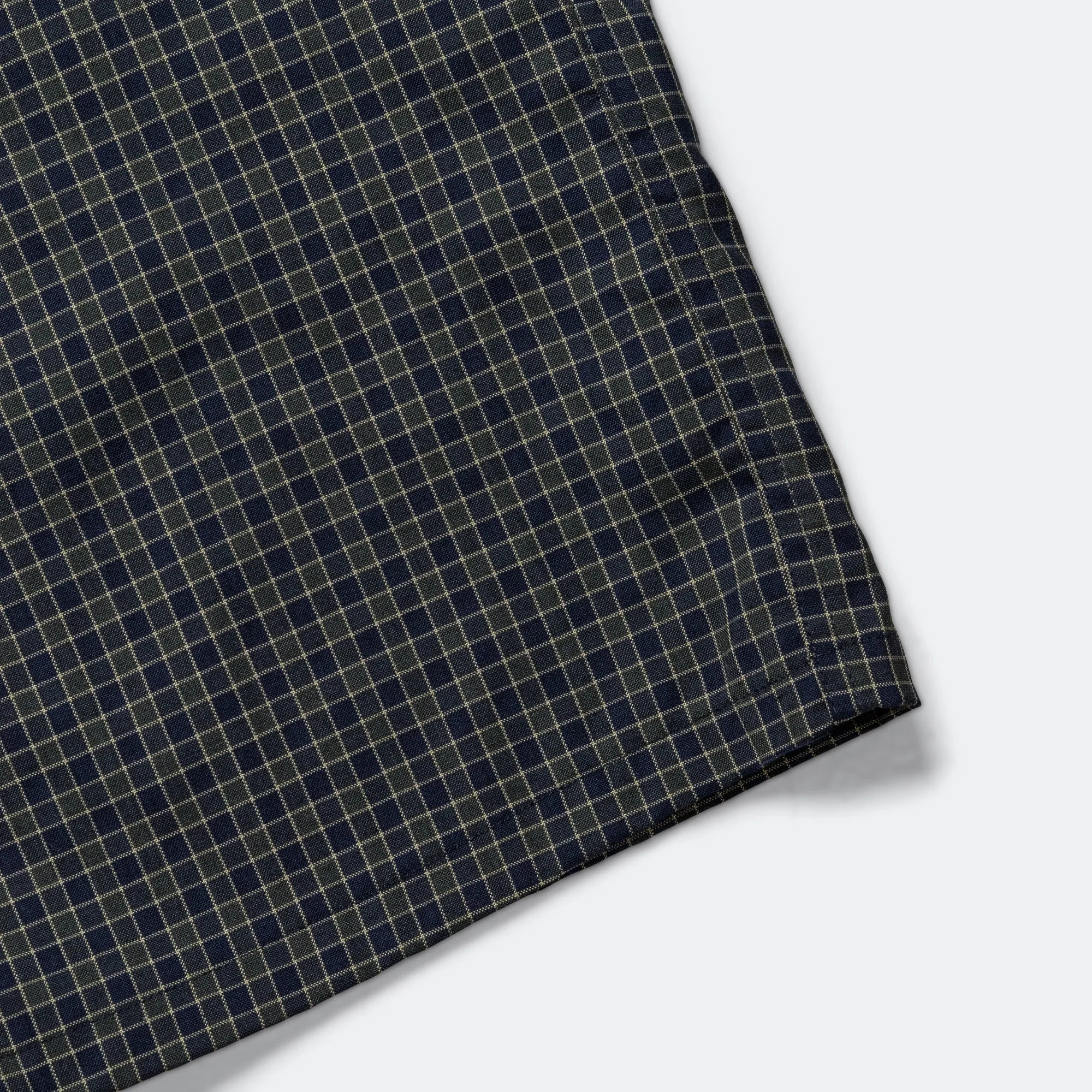 Beams Clothing Open Collar Washable Wool Plaid - Green