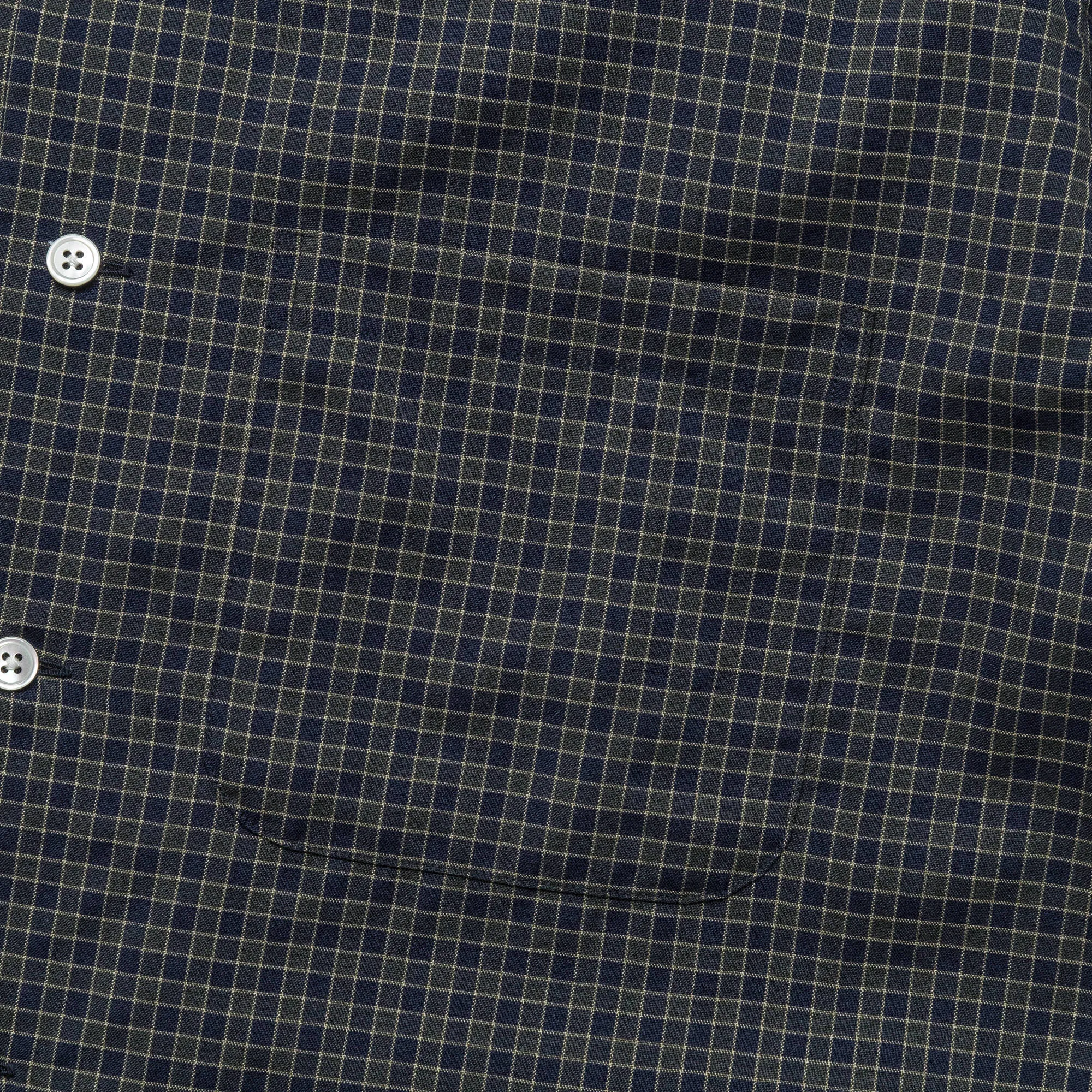 Beams Clothing Open Collar Washable Wool Plaid - Green