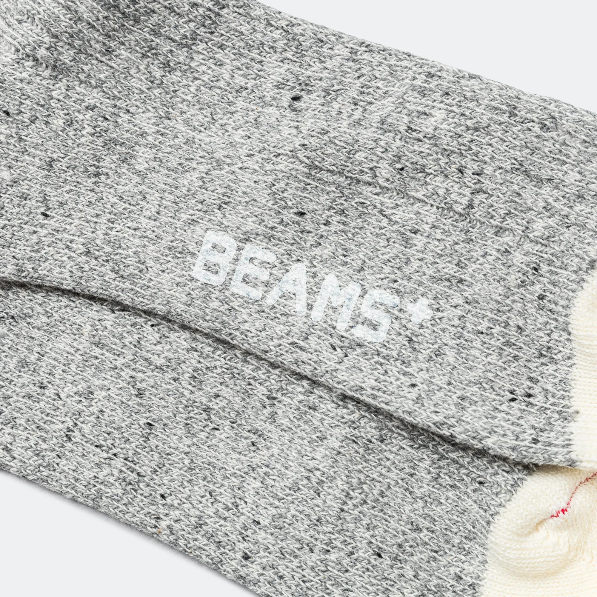 Beams Clothing Rag Socks 1/4 - Grey/Red