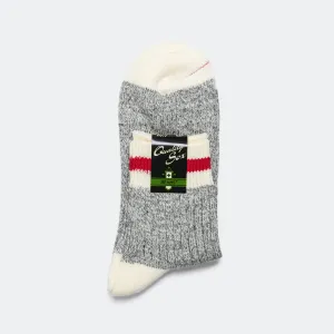 Beams Clothing Rag Socks 1/4 - Grey/Red