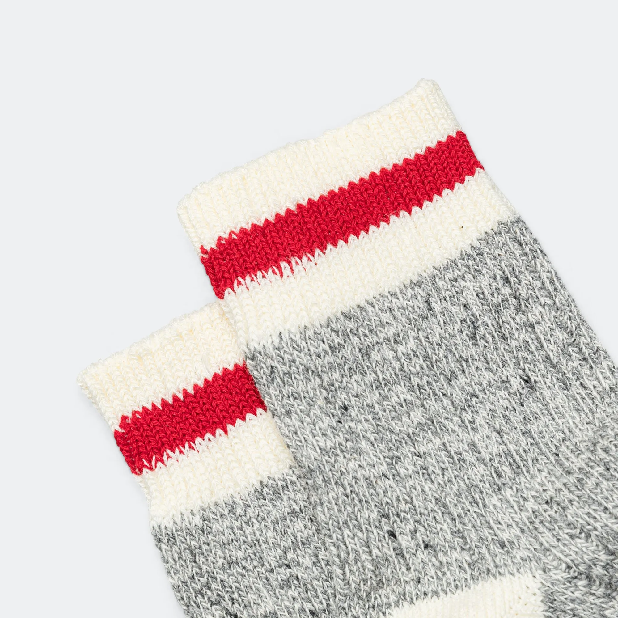 Beams Clothing Rag Socks 1/4 - Grey/Red