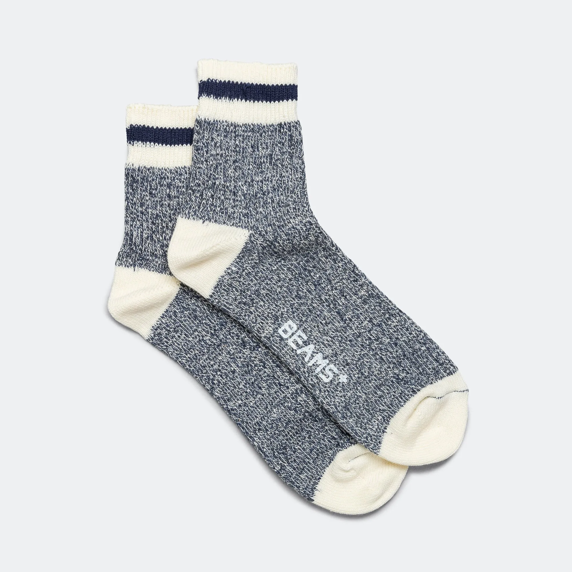 Beams Clothing Rag Socks 1/4 - New Navy/Navy