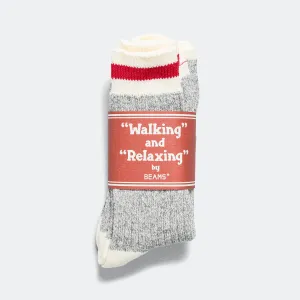 Beams Clothing Rag Socks - Grey/Red