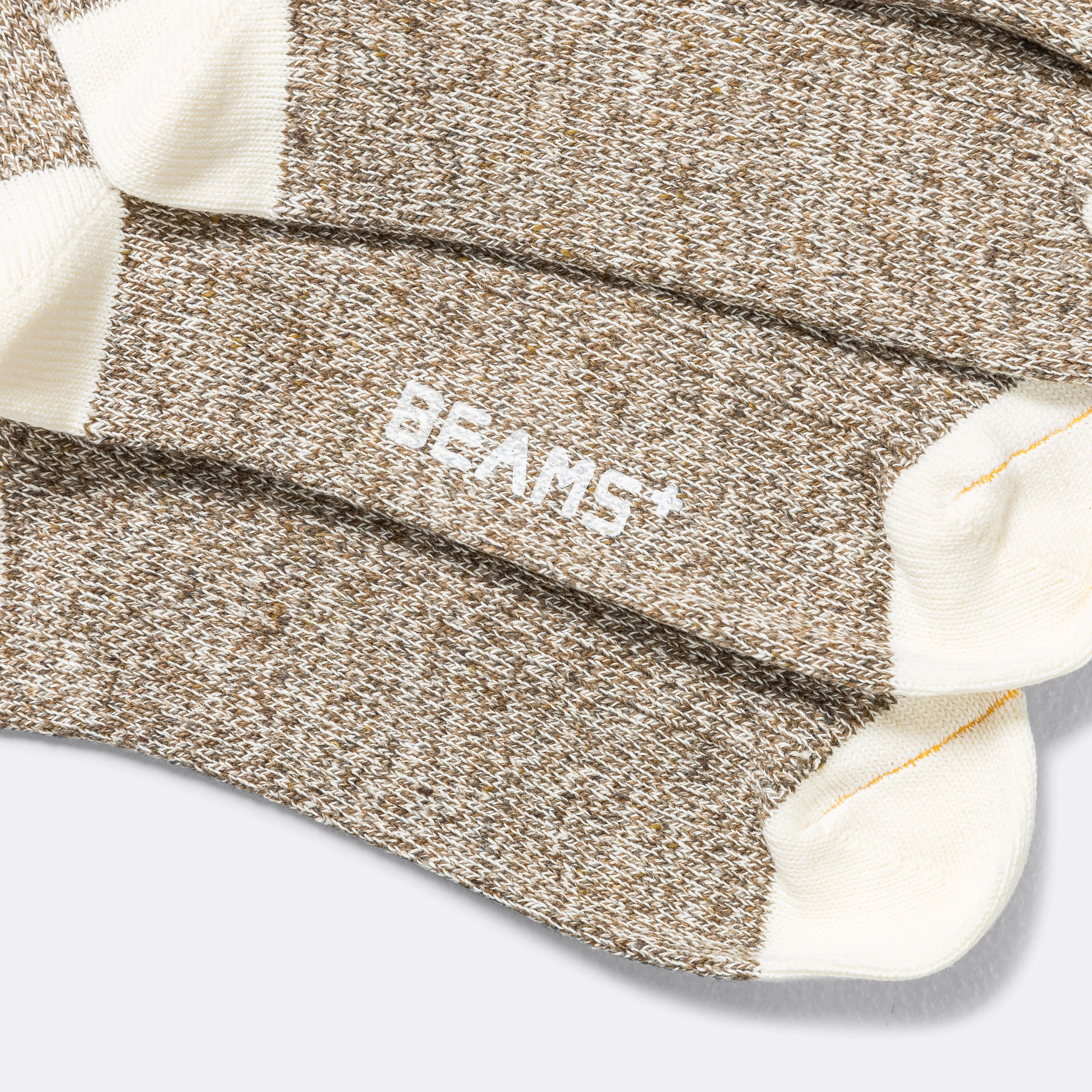 Beams Clothing Rag Socks - Khaki/Yellow