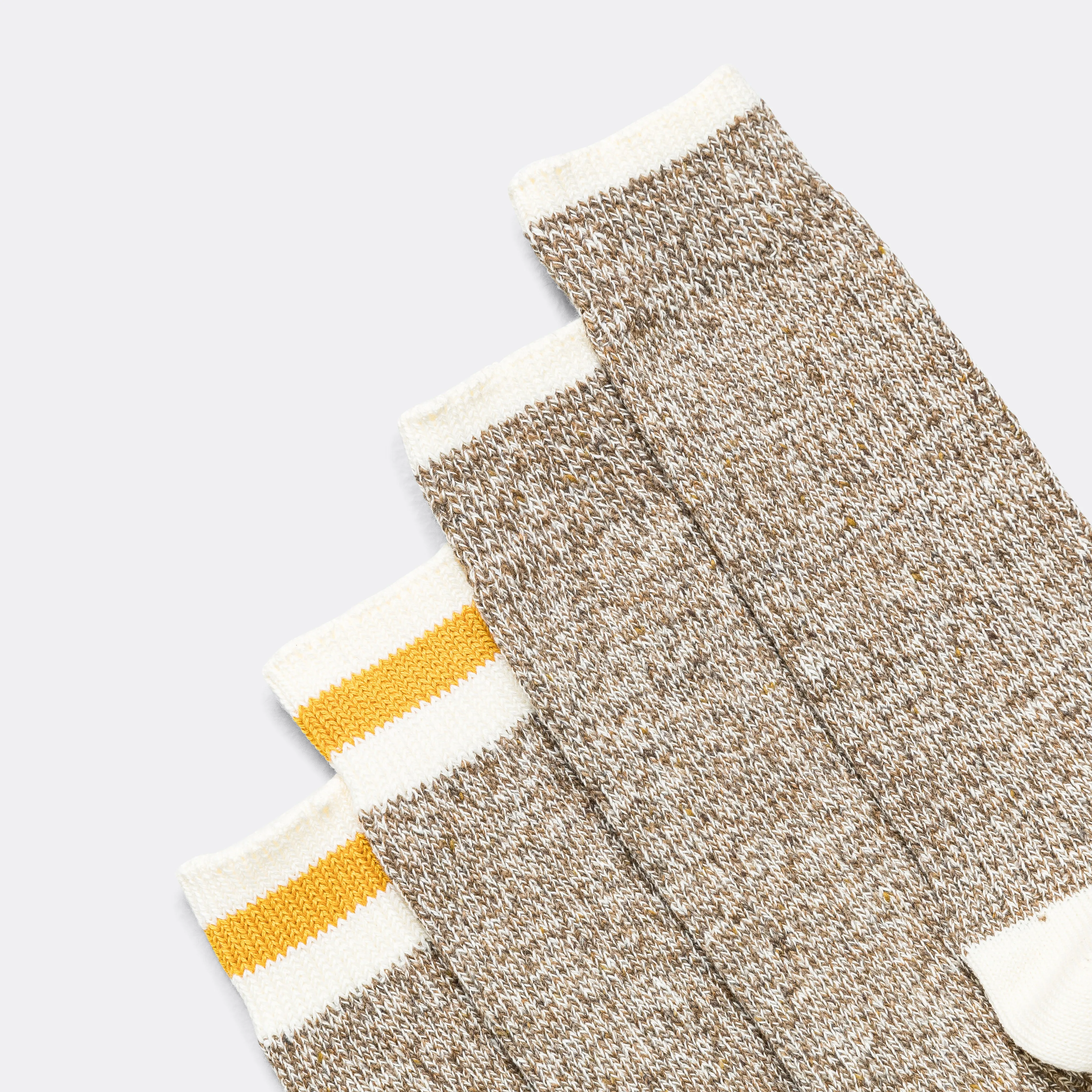 Beams Clothing Rag Socks - Khaki/Yellow