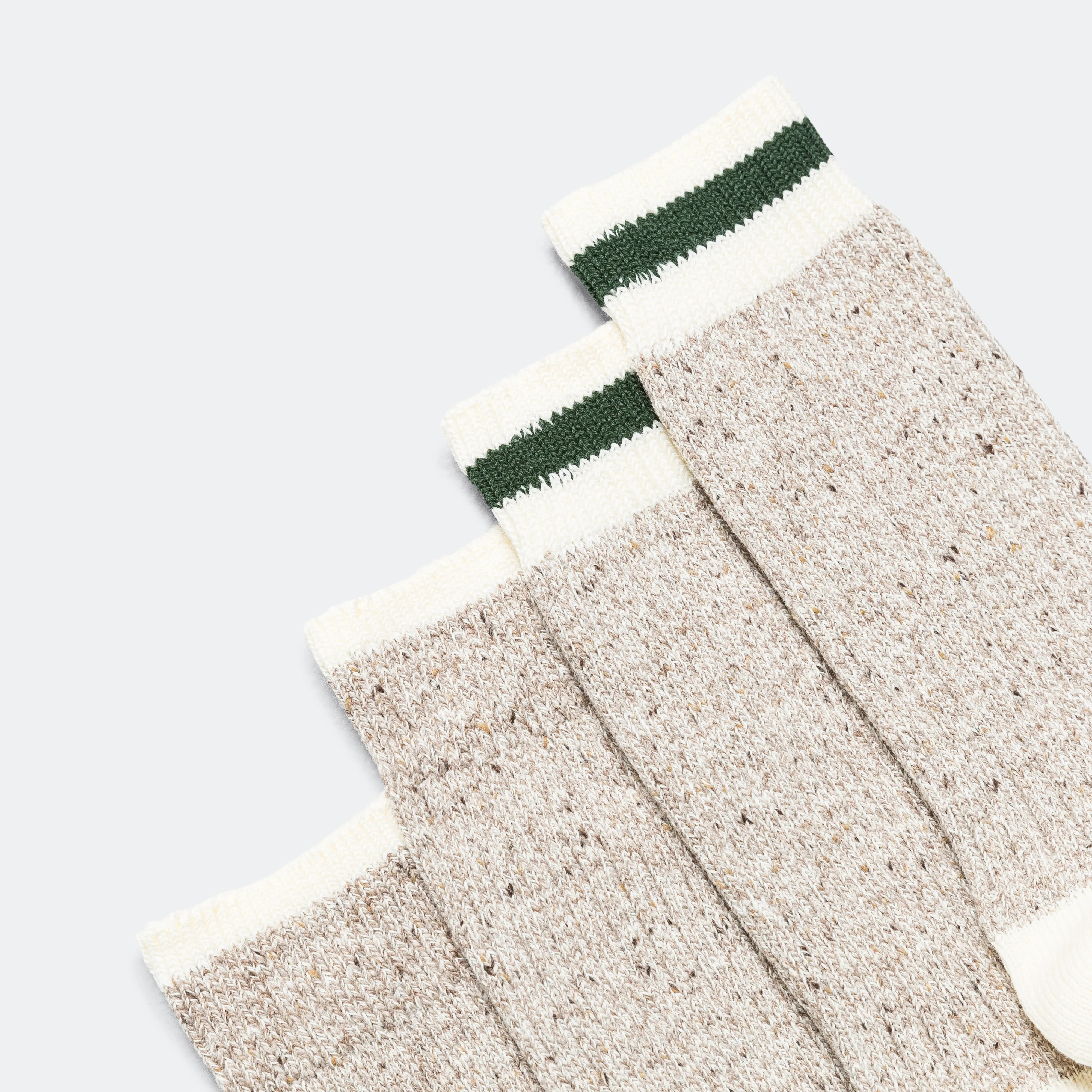 Beams Clothing Rag Socks - Oatmeal/Green