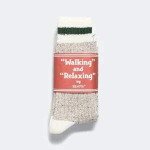Beams Clothing Rag Socks - Oatmeal/Green