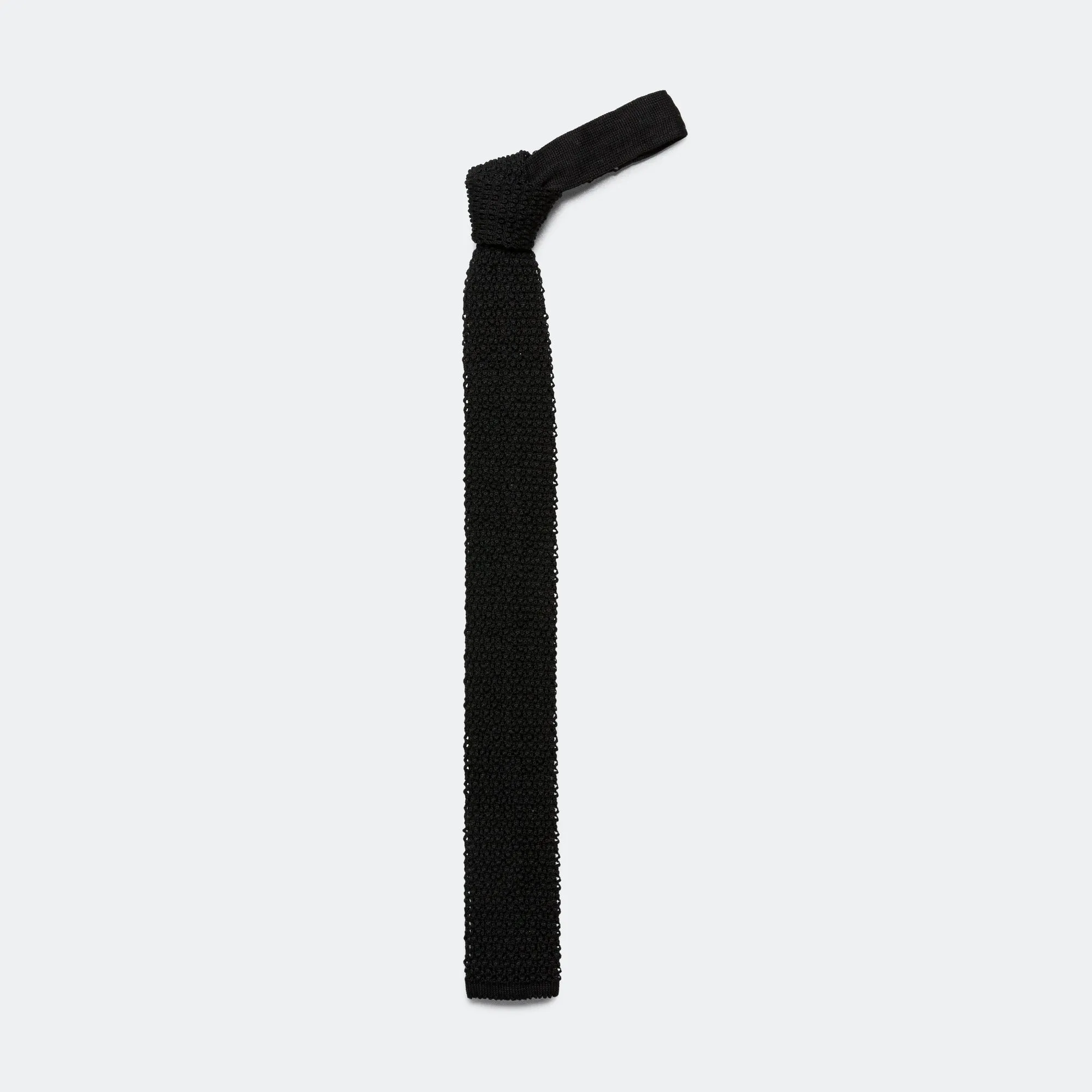 Beams Clothing Silk Knit Tie Solid - Black