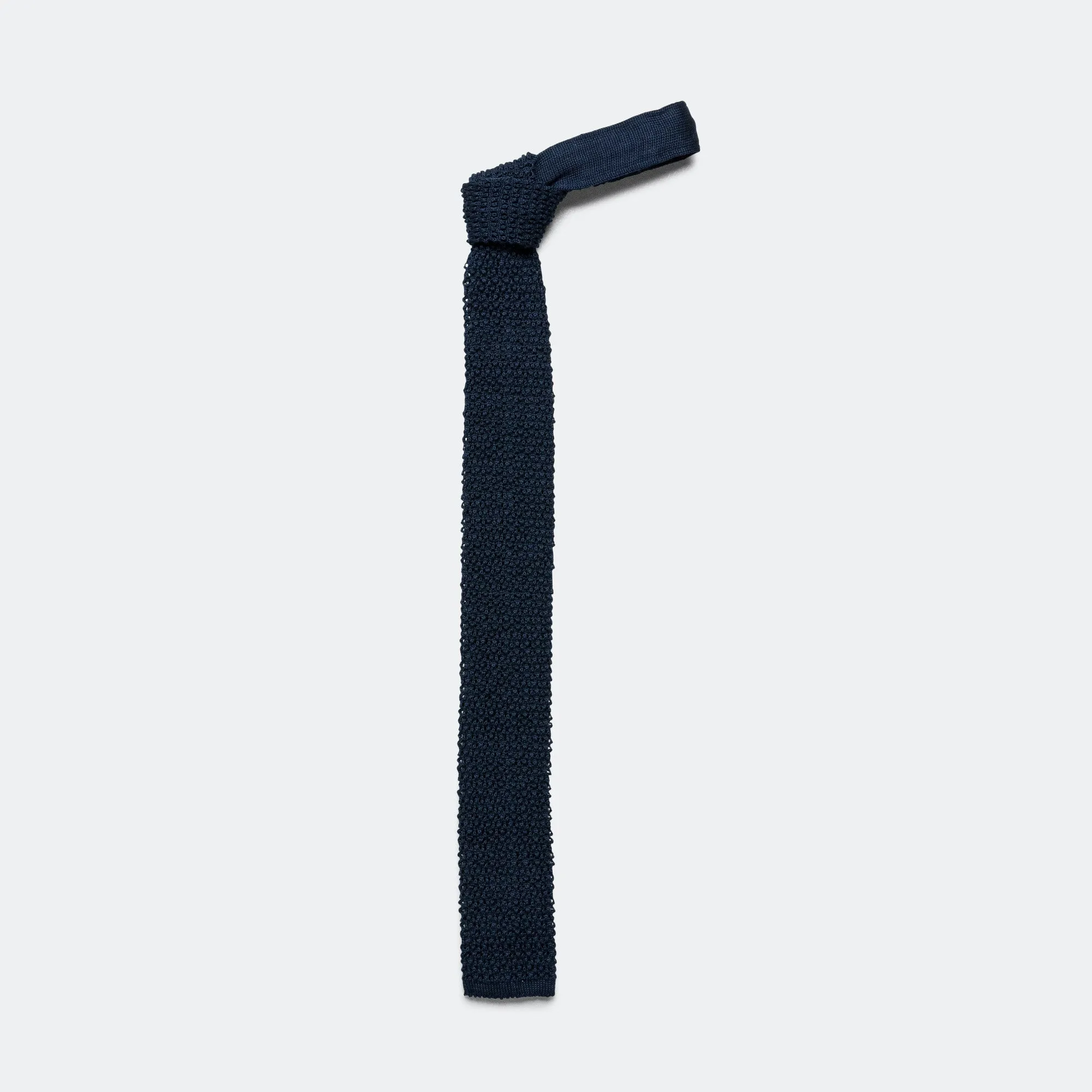 Beams Clothing Silk Knit Tie Solid - Navy