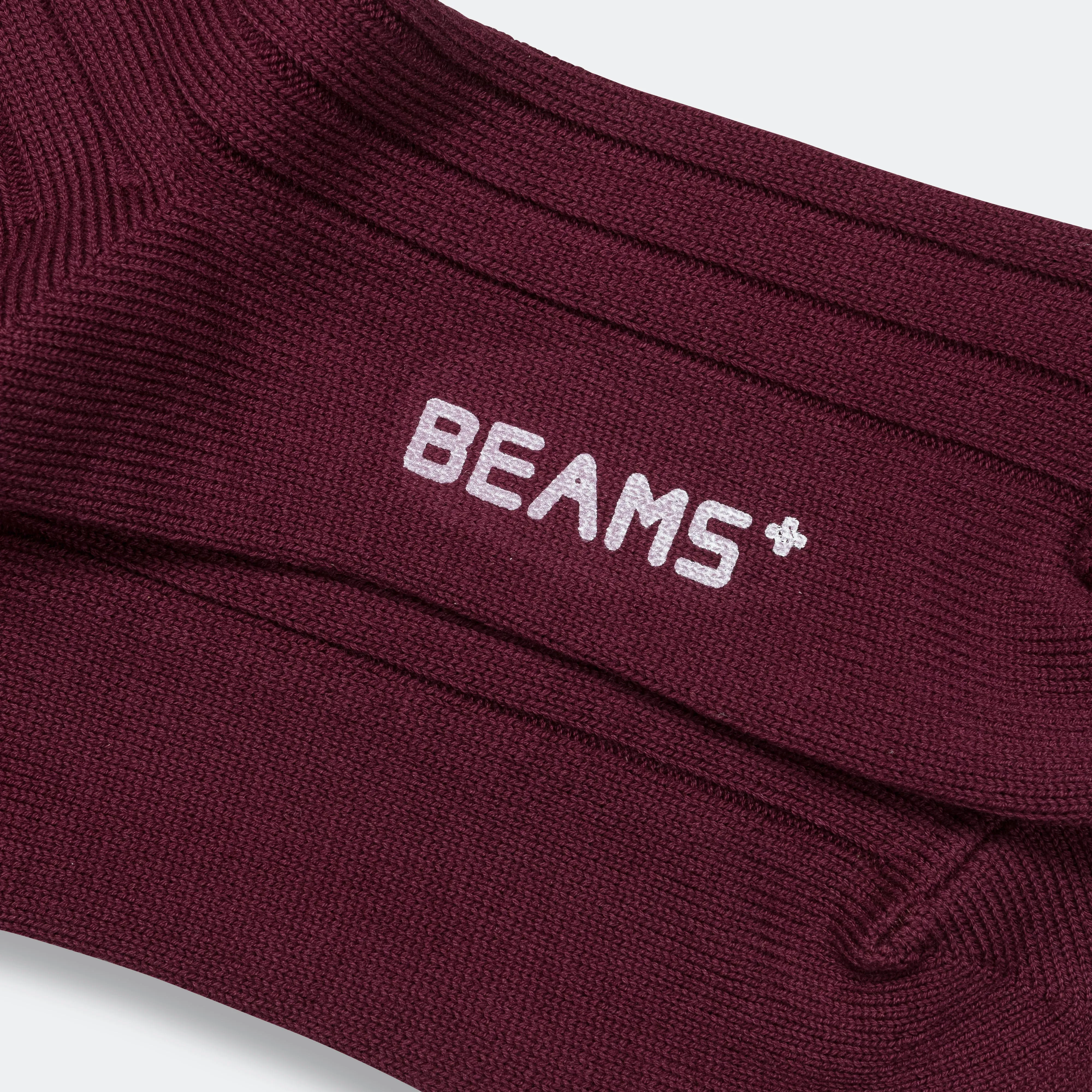 Beams Clothing Solid Rib Socks - Burgundy
