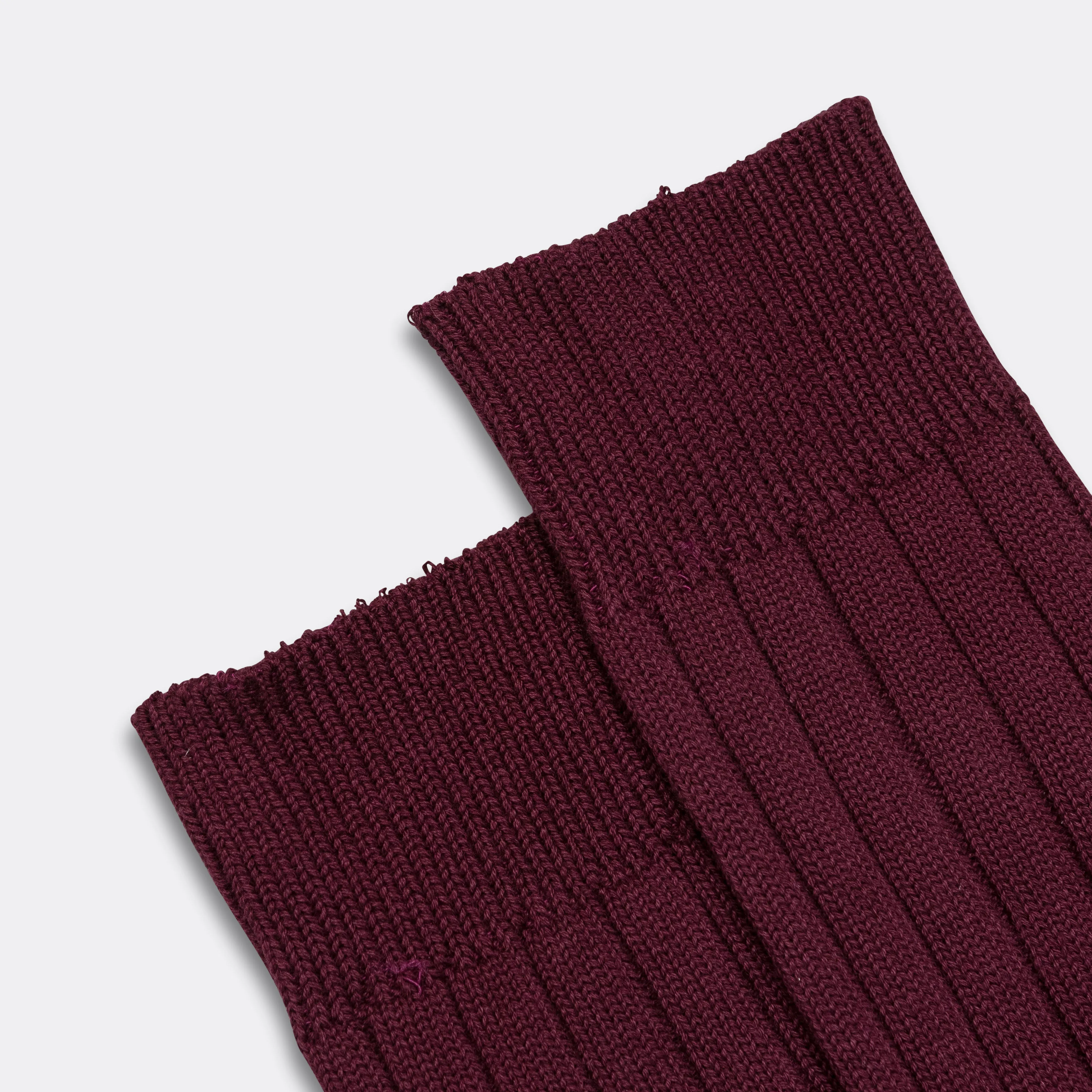 Beams Clothing Solid Rib Socks - Burgundy