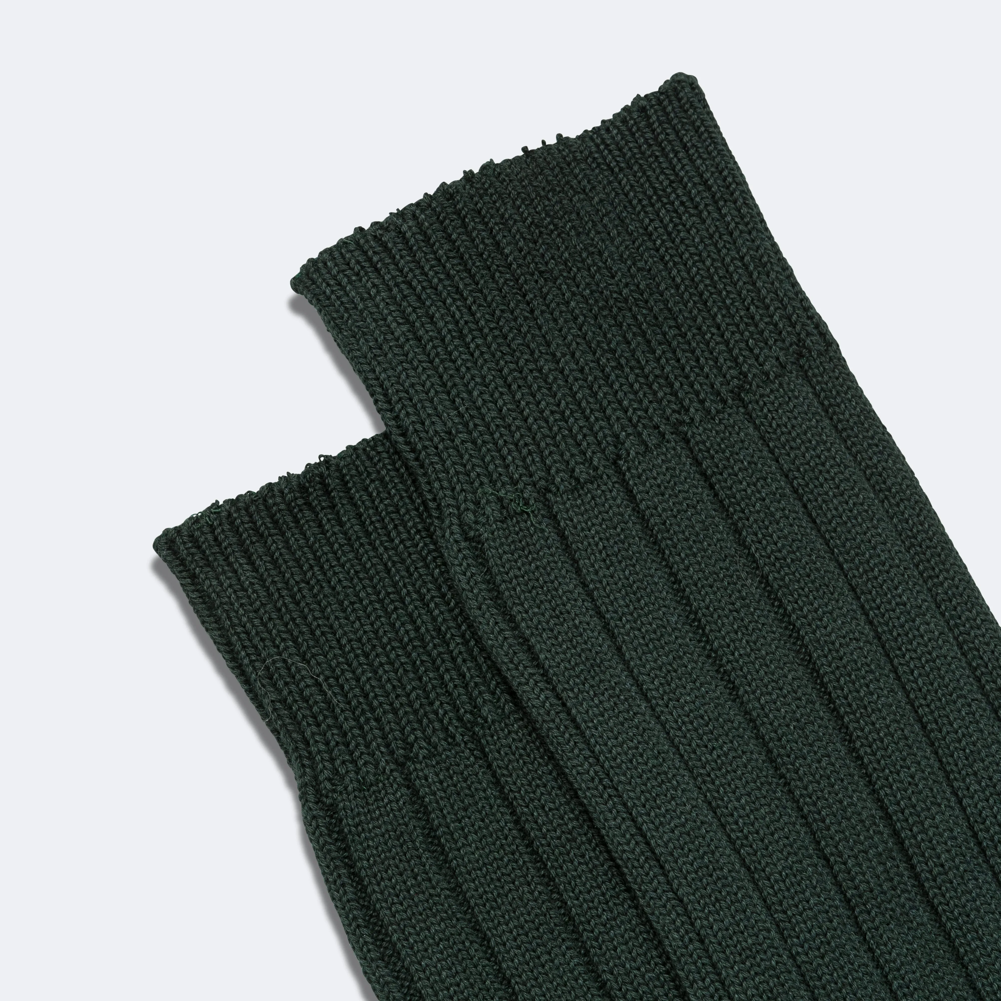 Beams Clothing Solid Rib Socks - Green