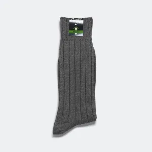Beams Clothing Solid Ribs Socks - Charcoal