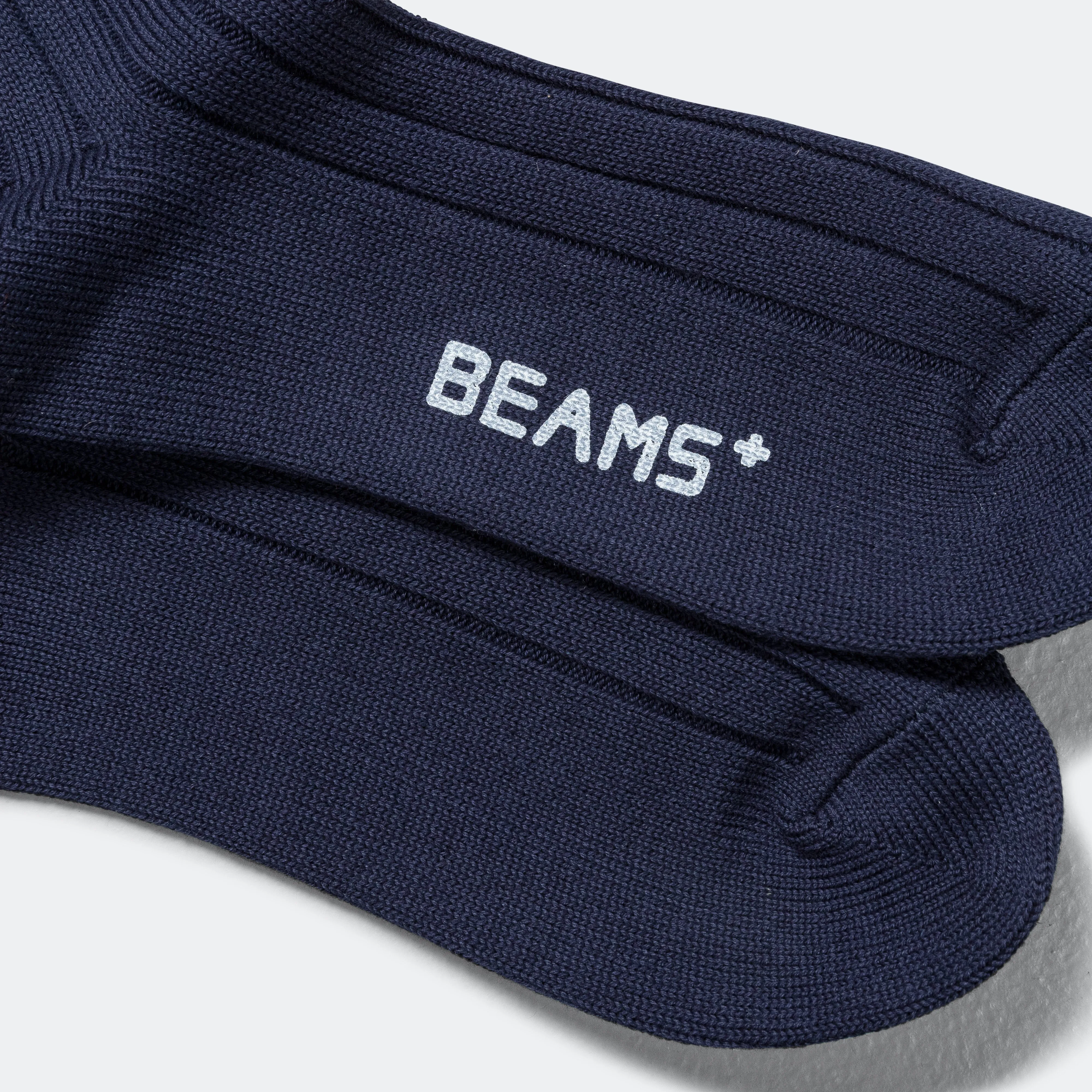 Beams Clothing Solid Ribs Socks - Navy