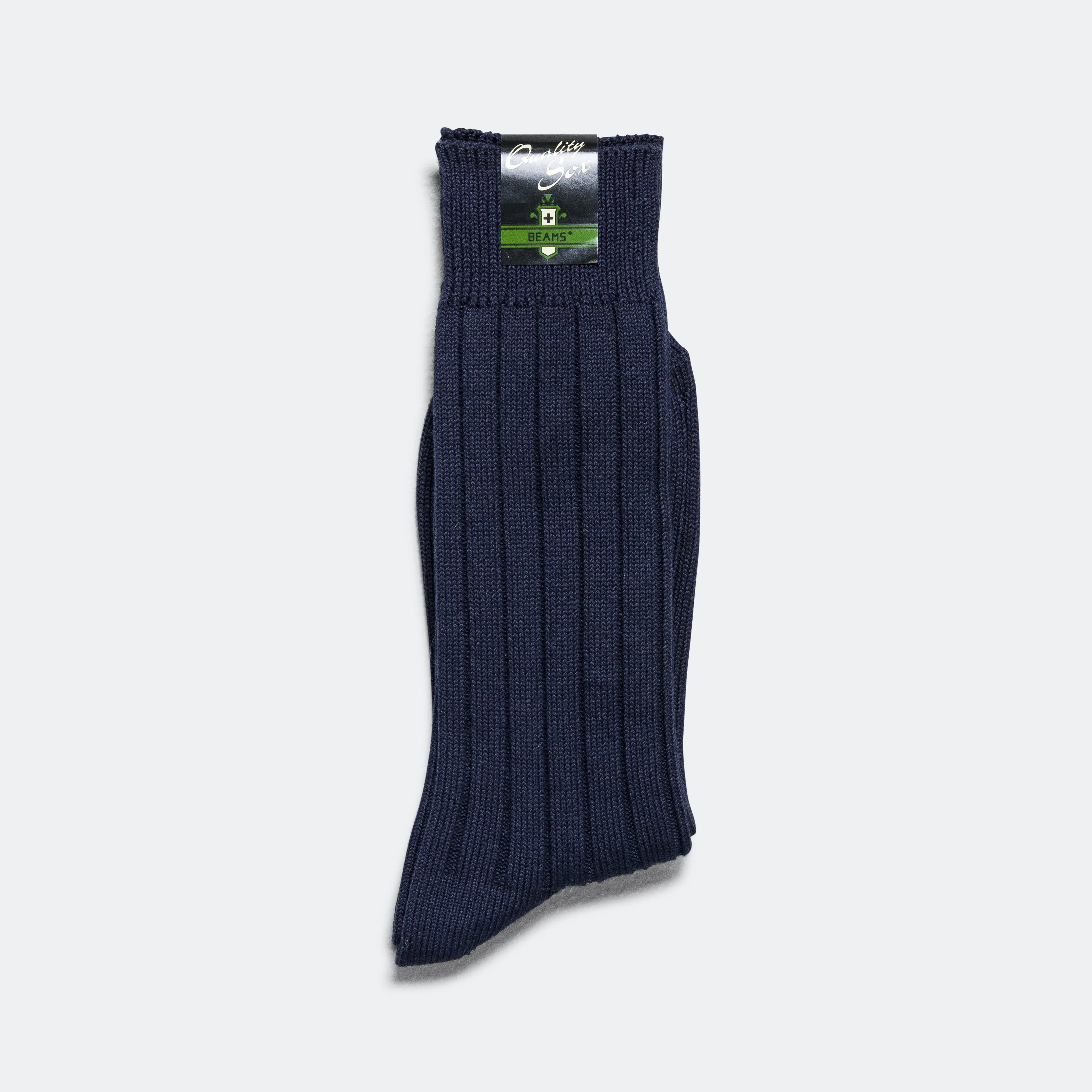 Beams Clothing Solid Ribs Socks - Navy