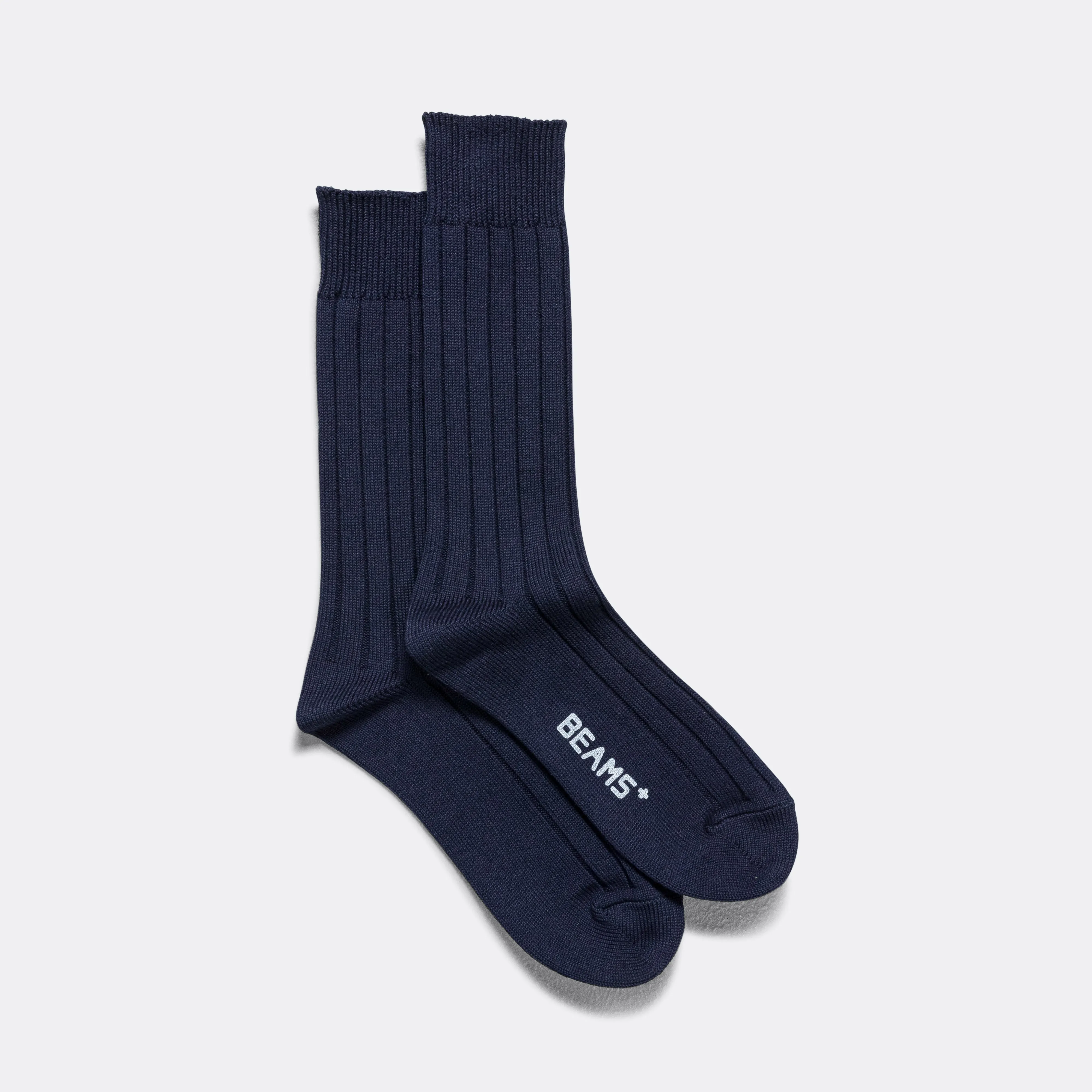 Beams Clothing Solid Ribs Socks - Navy