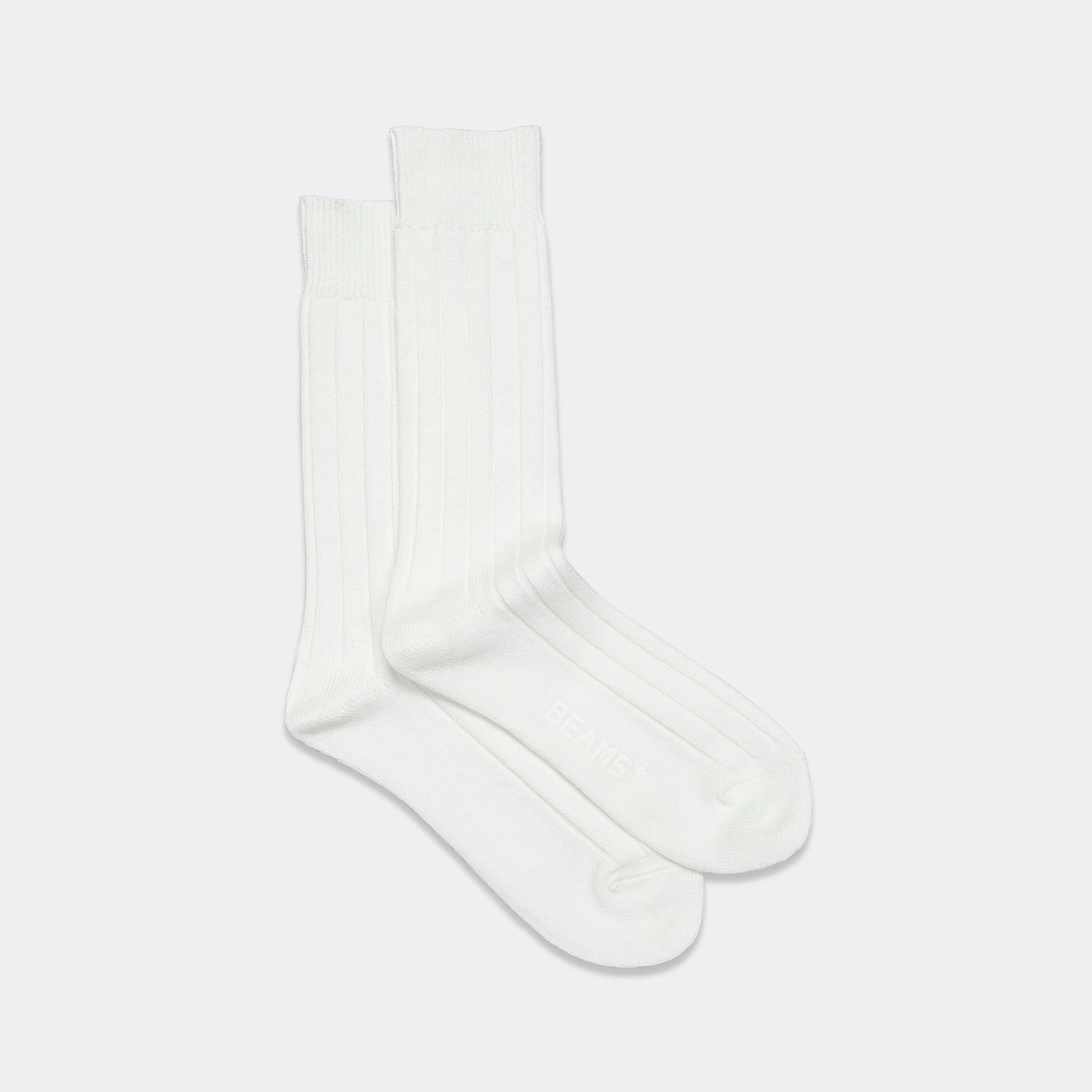 Beams Clothing Solid Ribs Socks - Off White